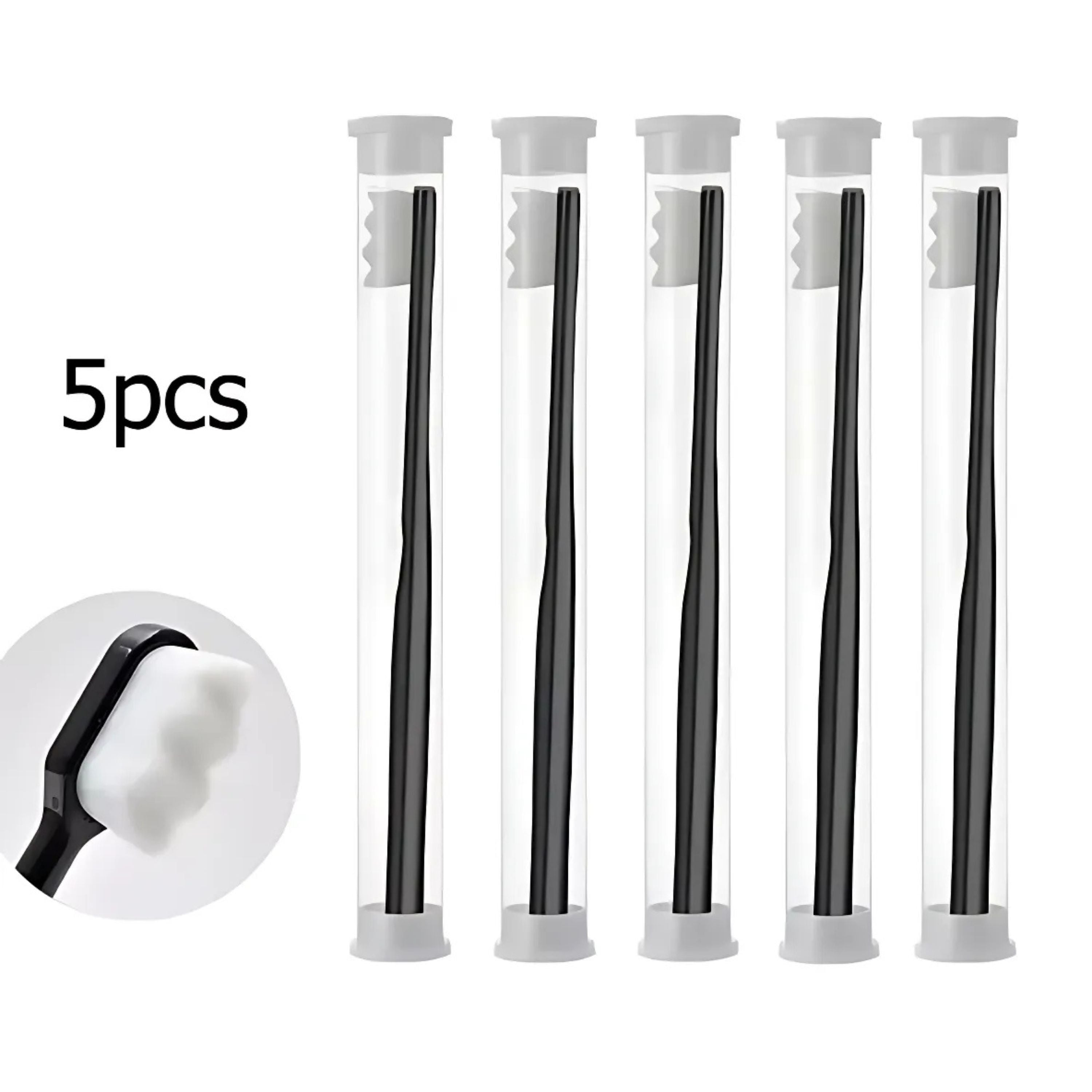 Kitcheniva 5 Pack Ultra-Fine Bristle Toothbrush for Sensitive Teeth, Black
