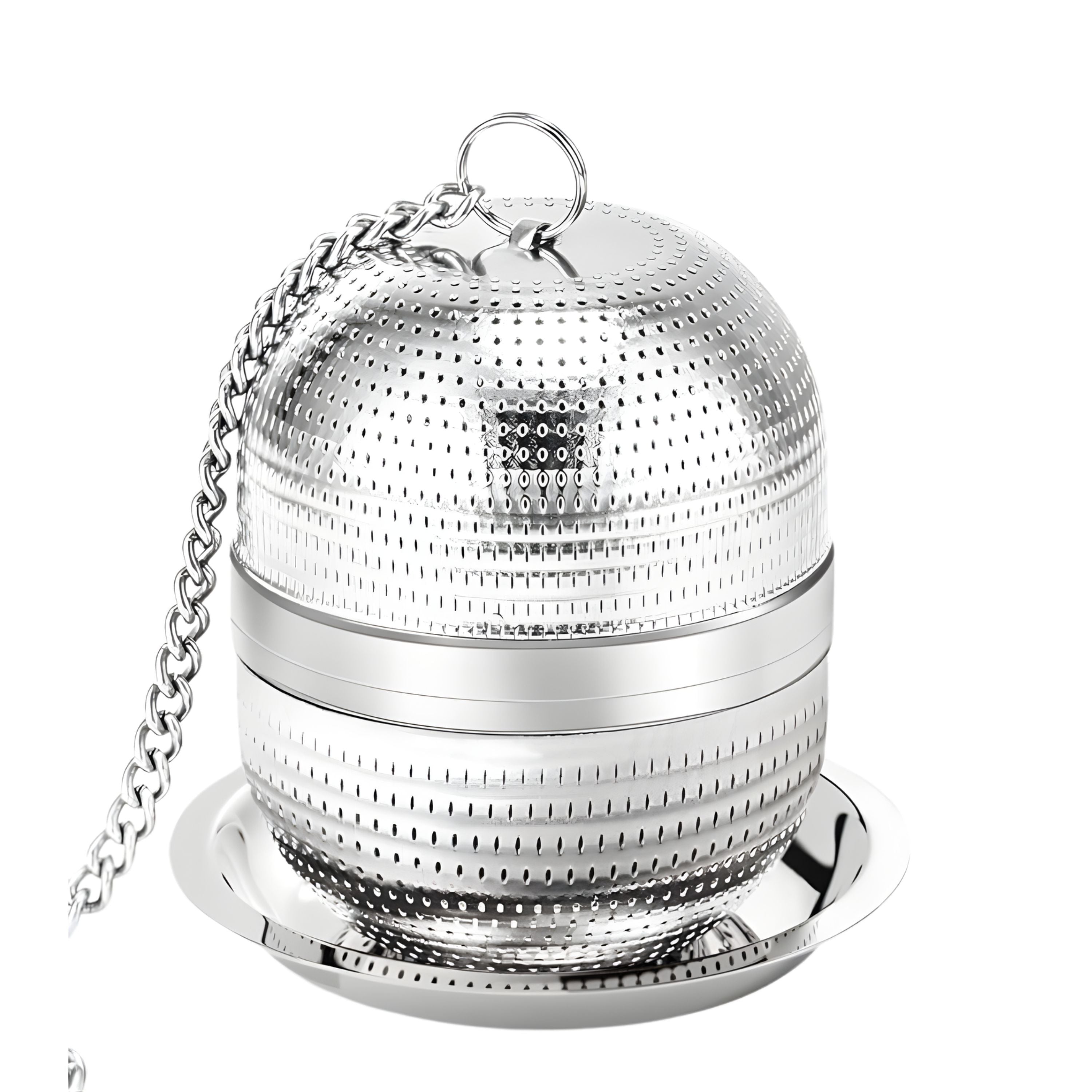 Kitcheniva Reusable Stainless Steel Fine Mesh Spice & Tea Infuser with Chain & Drip Tray