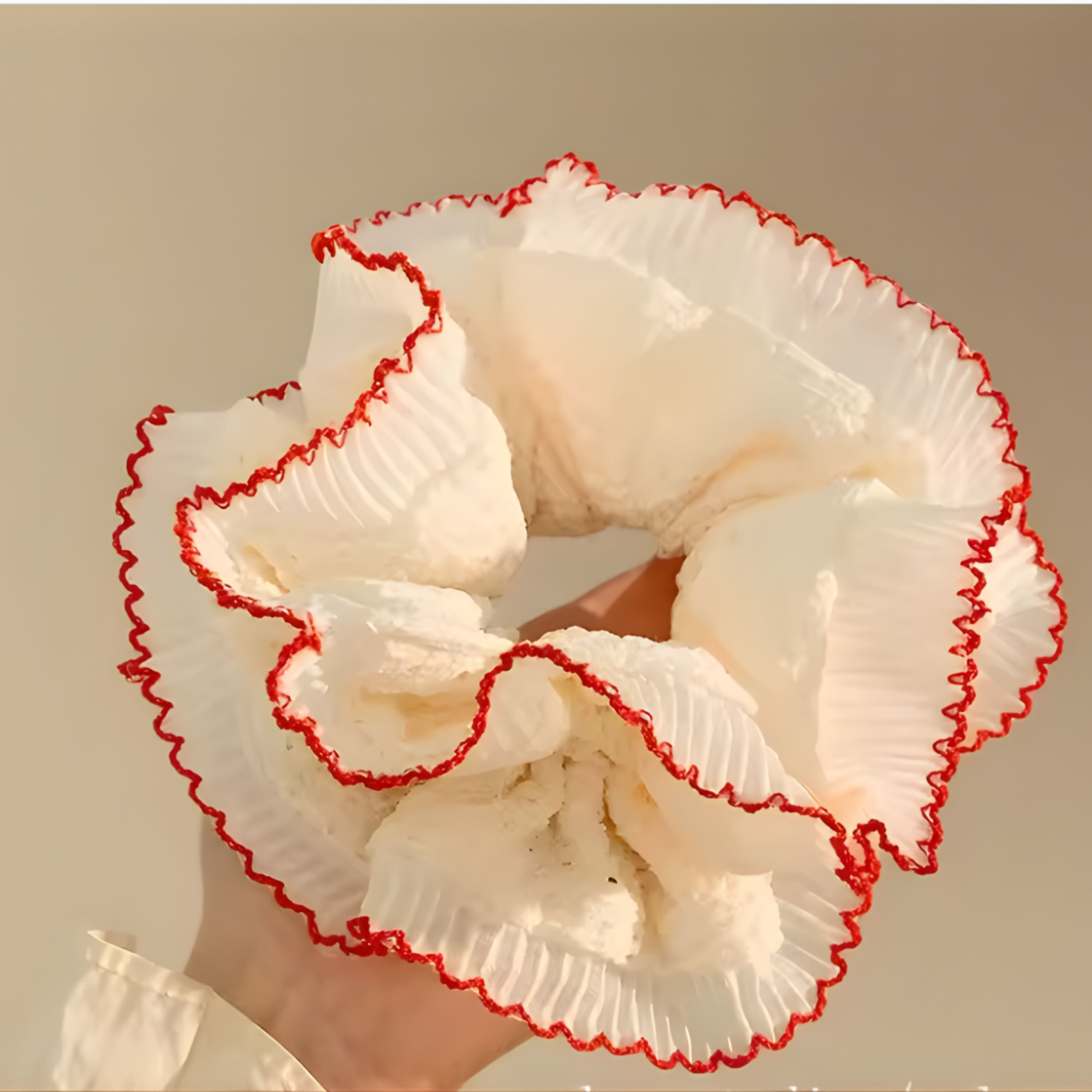 Kitcheniva Large Double-Layer Scrunchie 1 Pcs, Red Lace