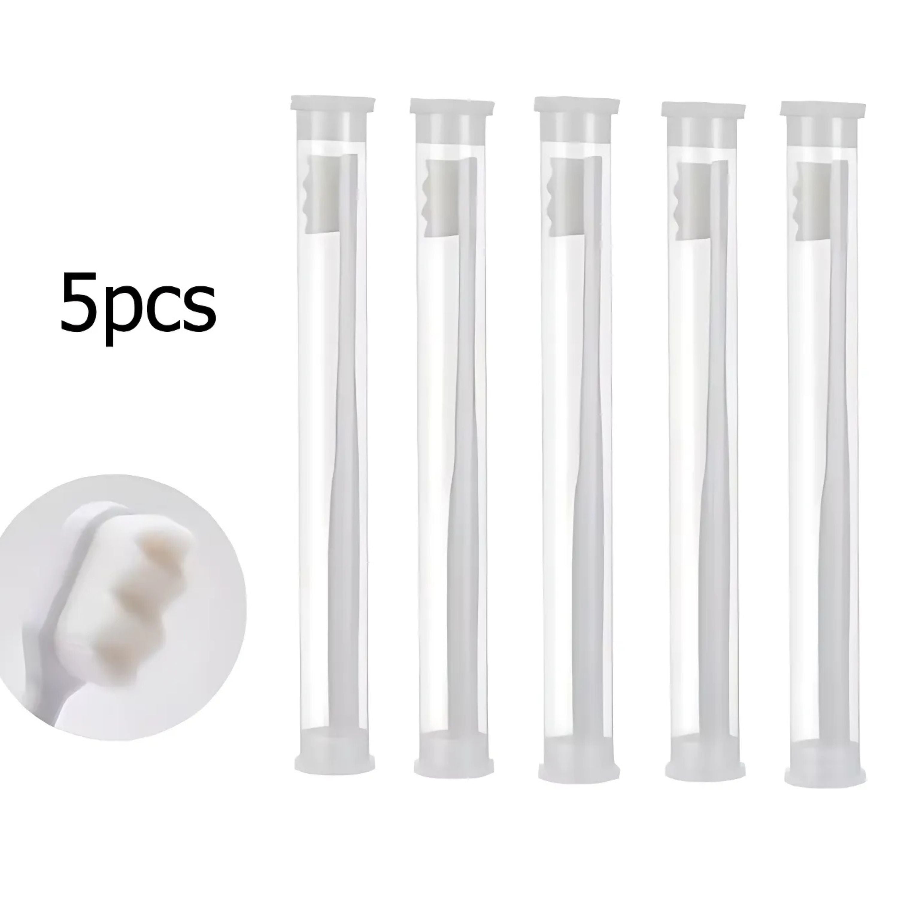 Kitcheniva 5 Pack Ultra-Fine Bristle Toothbrush for Sensitive Teeth, White
