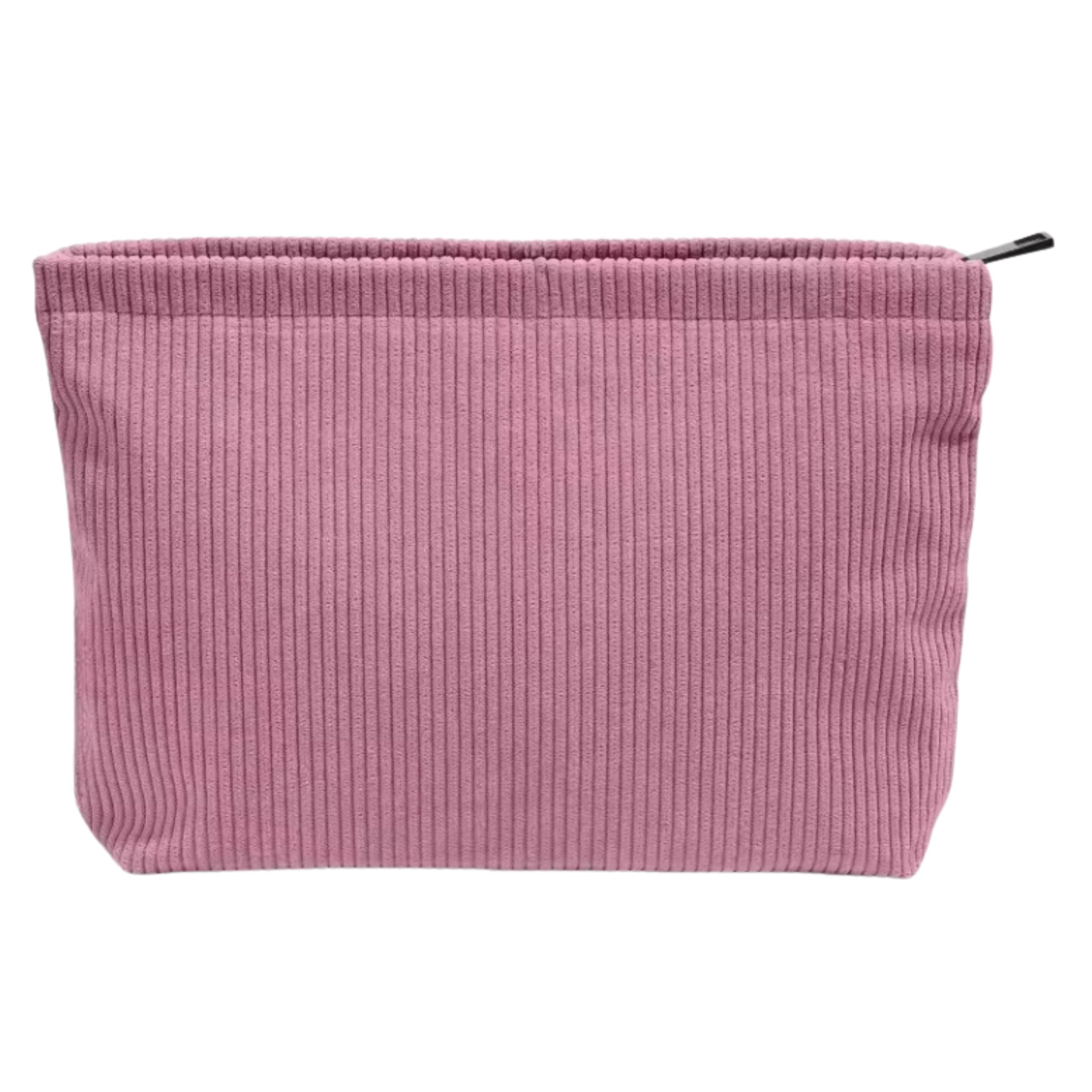 Kitcheniva Corduroy Makeup Bag with Zipper Closure, Rose Red