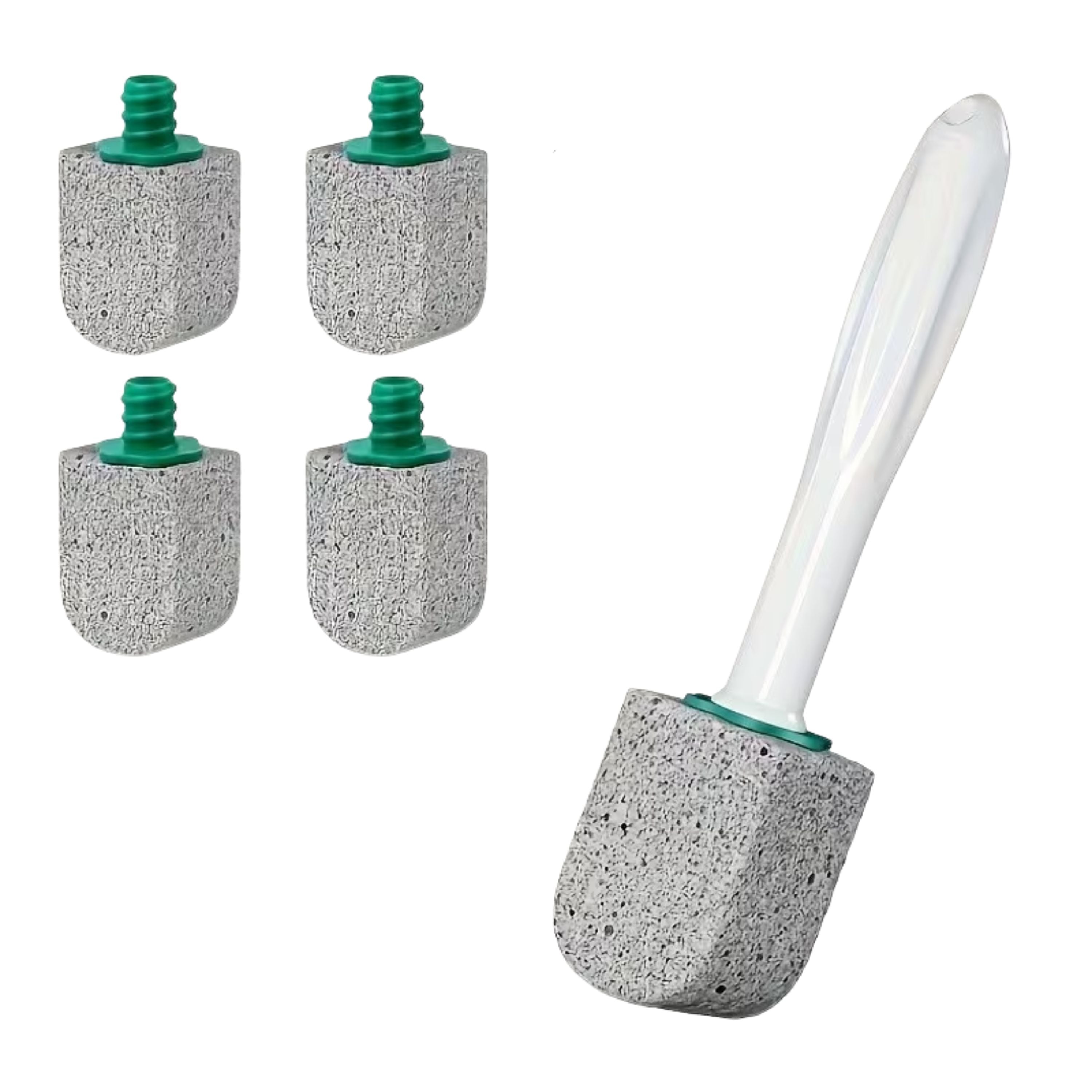 Kitcheniva Pumice Stone Toilet Bowl Cleaner with Handle (5 Pack)- 5 Pumice Stone Heads & 1 Handle