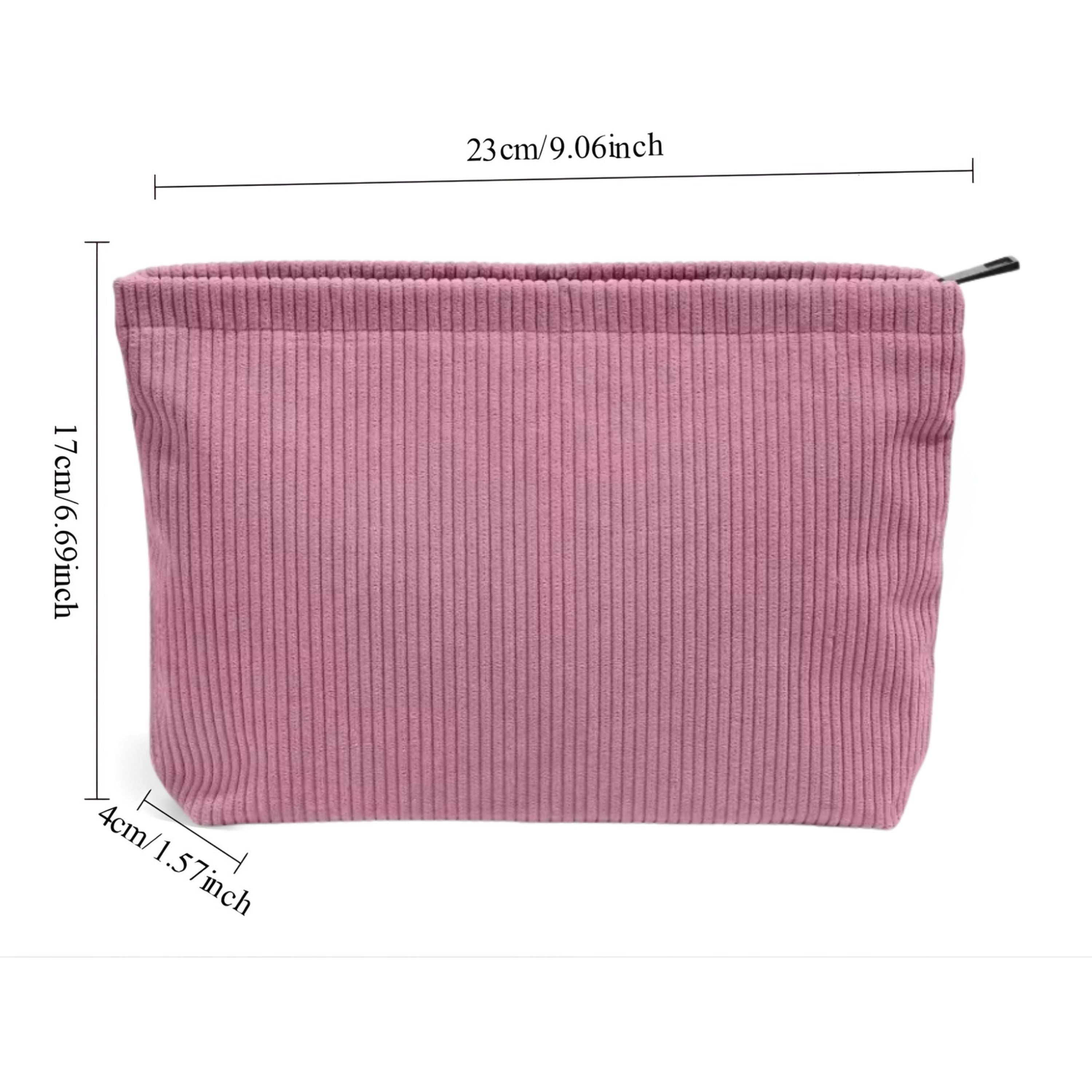 Kitcheniva Corduroy Makeup Bag with Zipper Closure, Rose Red