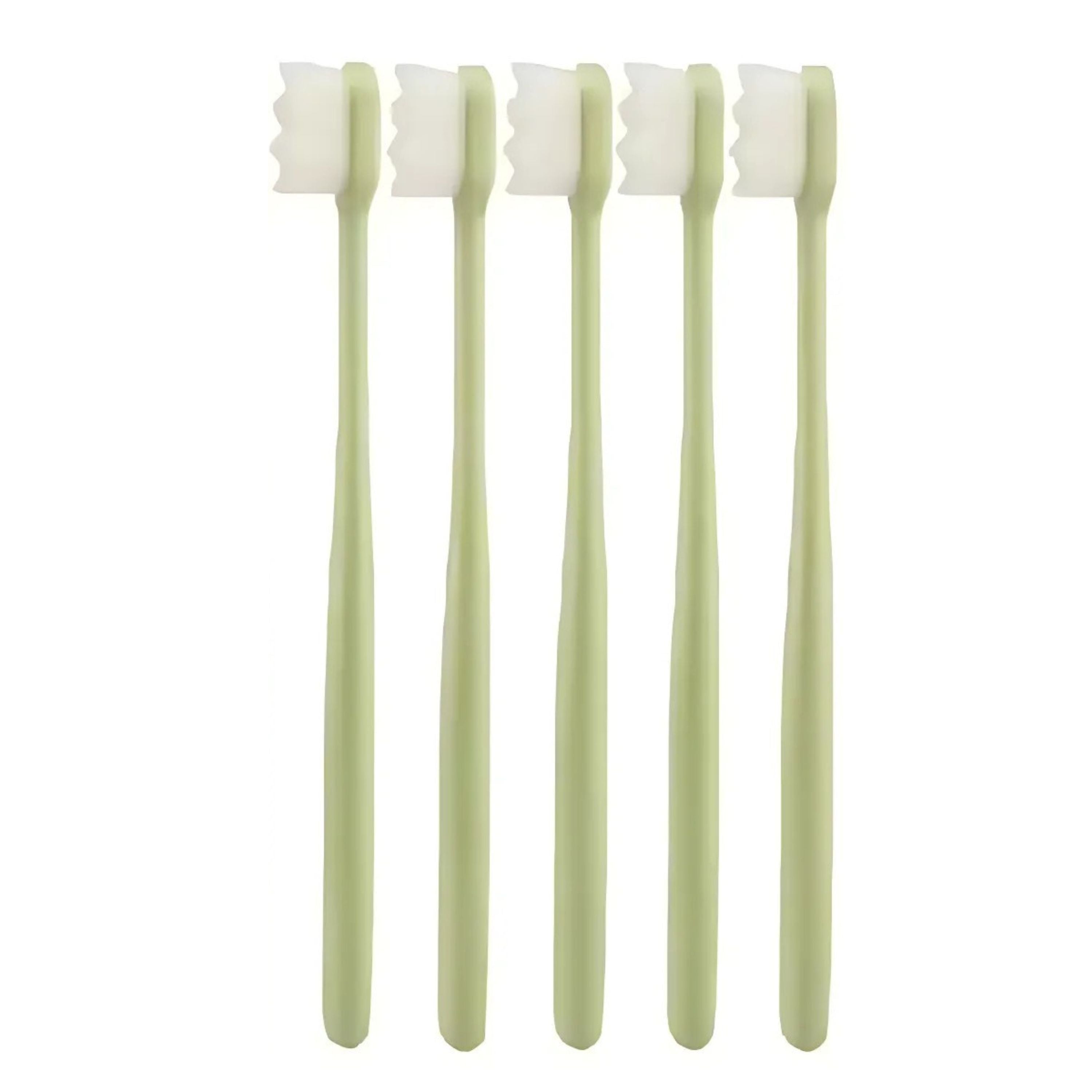 Kitcheniva 5 Pack Ultra-Fine Bristle Toothbrush for Sensitive Teeth, Green