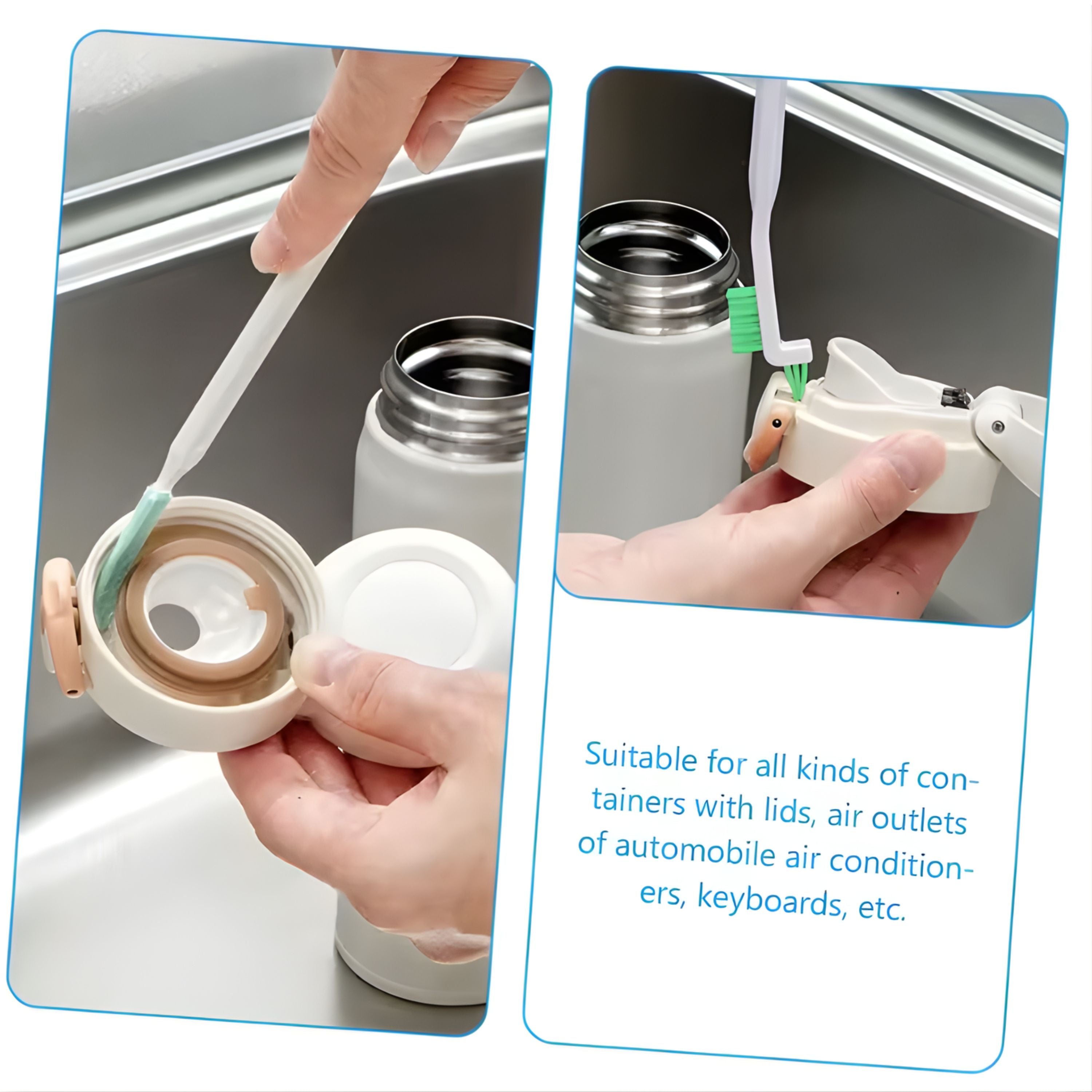 Kitcheniva Household Cleaning Brush Set 9 Pcs - For Bottle, Window & Crevice