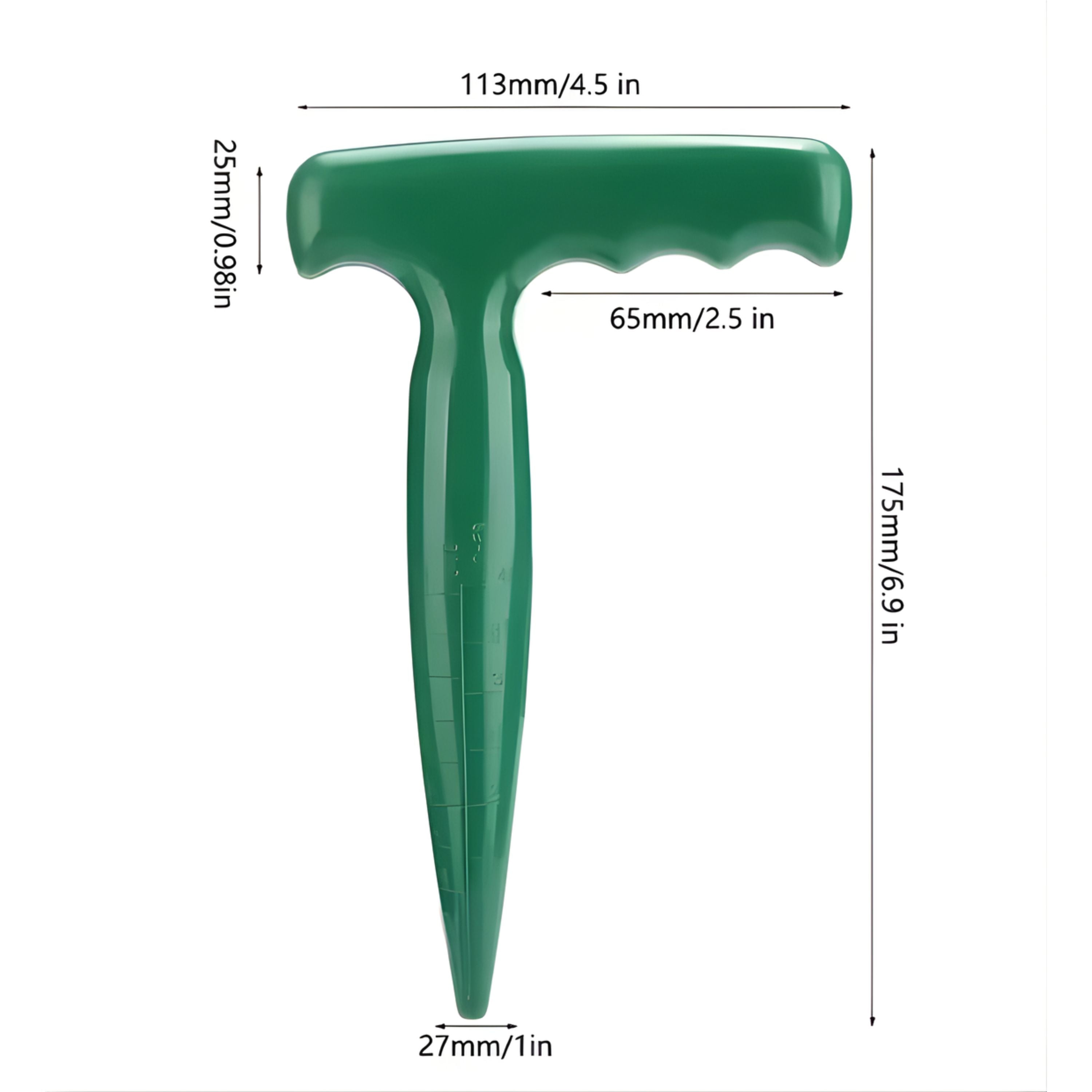Kitcheniva Garden Hole Digging Dibber Tool with Depth Measurements - Used to Dig Holes for Planting Seeds and Seedlings