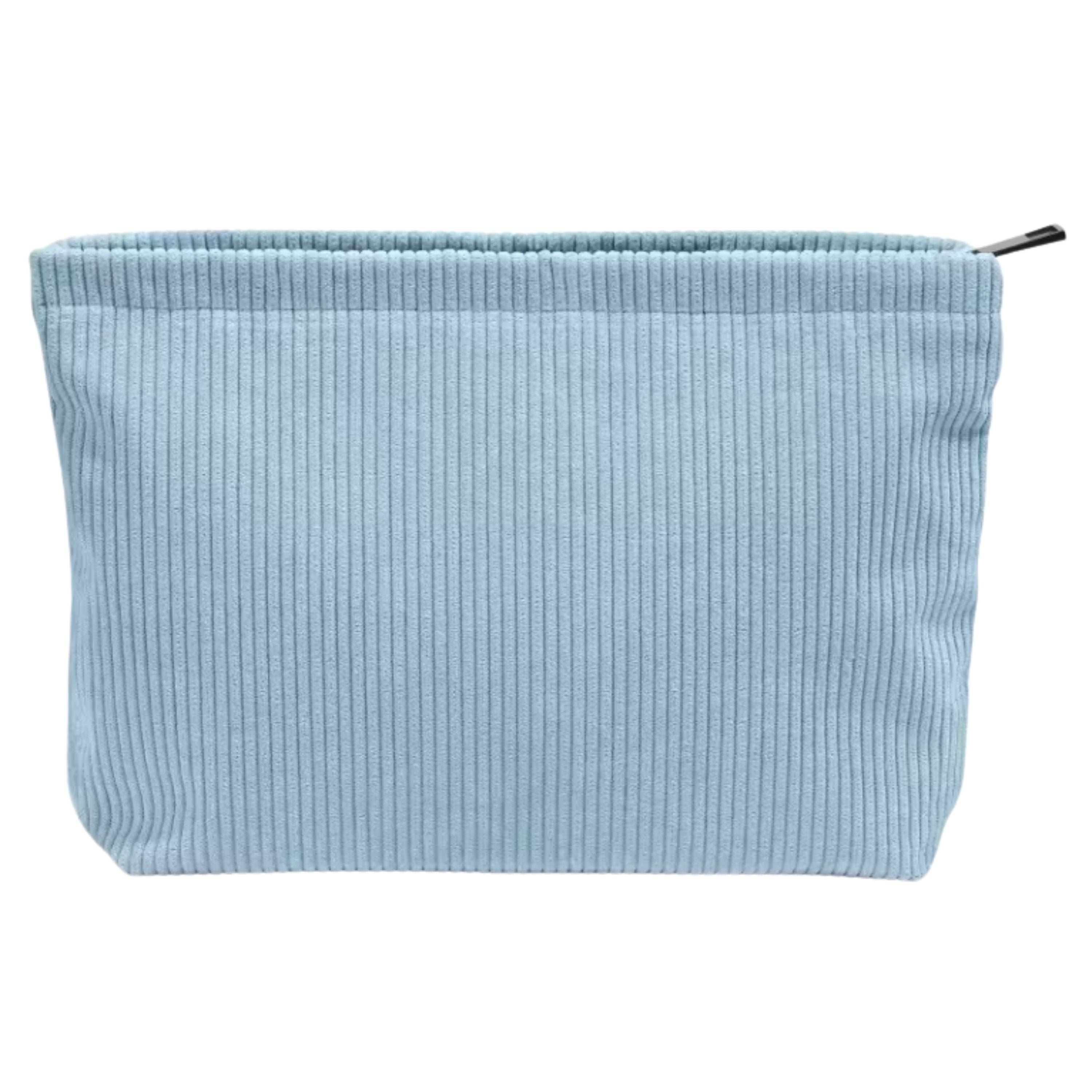 Kitcheniva Corduroy Makeup Bag with Zipper Closure, Blue