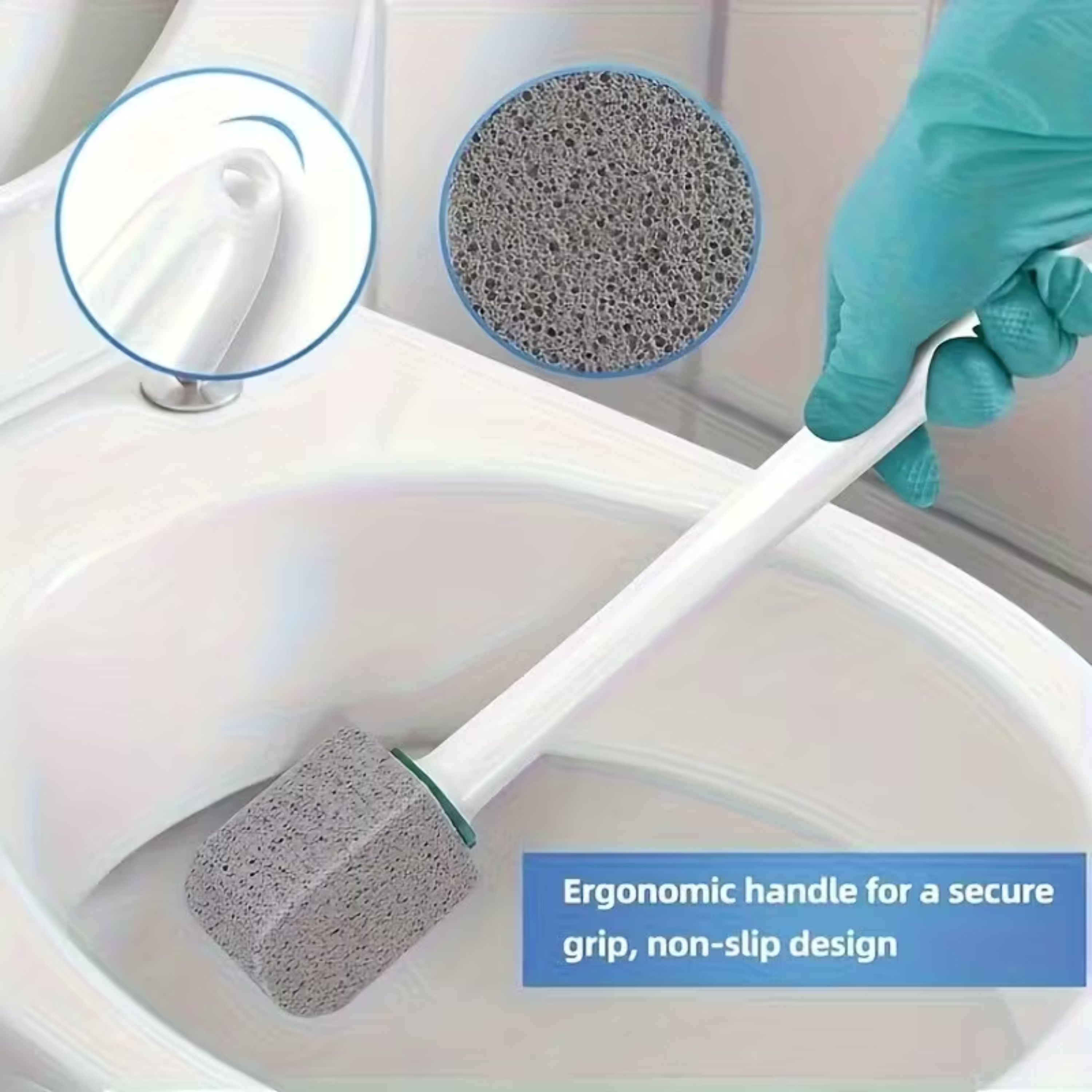 Kitcheniva Pumice Stone Toilet Bowl Cleaner with Handle (5 Pack)- 5 Pumice Stone Heads & 1 Handle