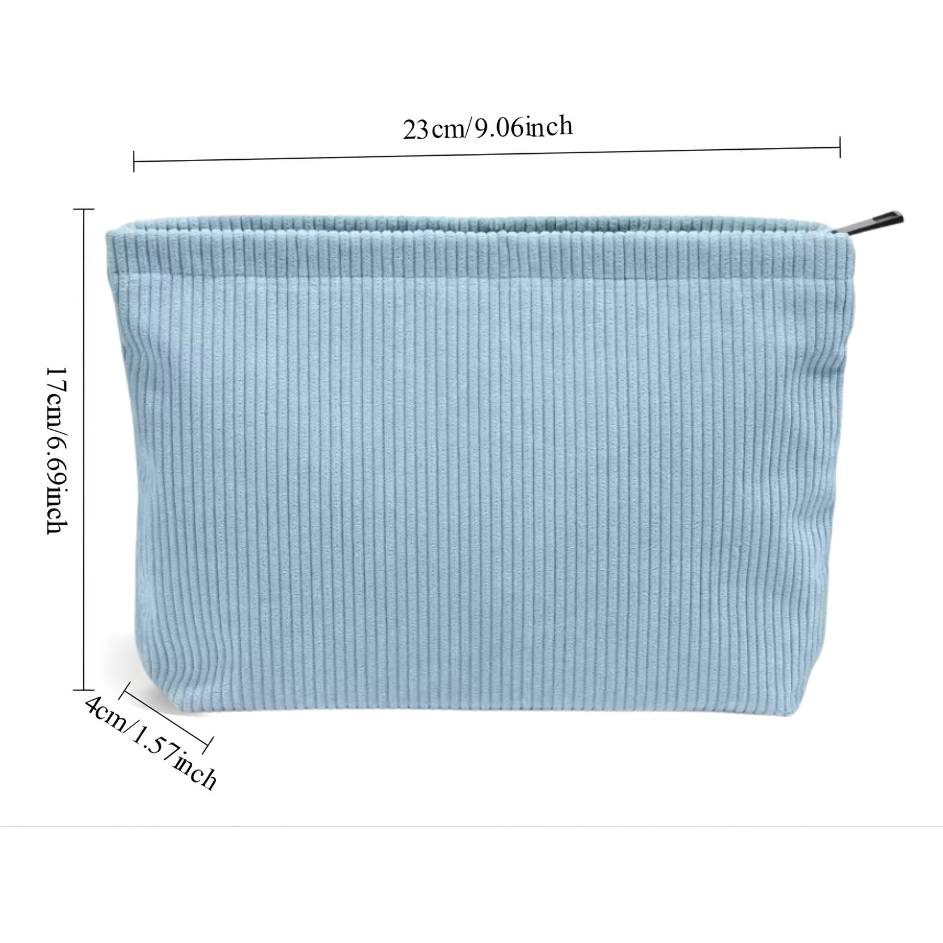 Kitcheniva Corduroy Makeup Bag with Zipper Closure, Blue