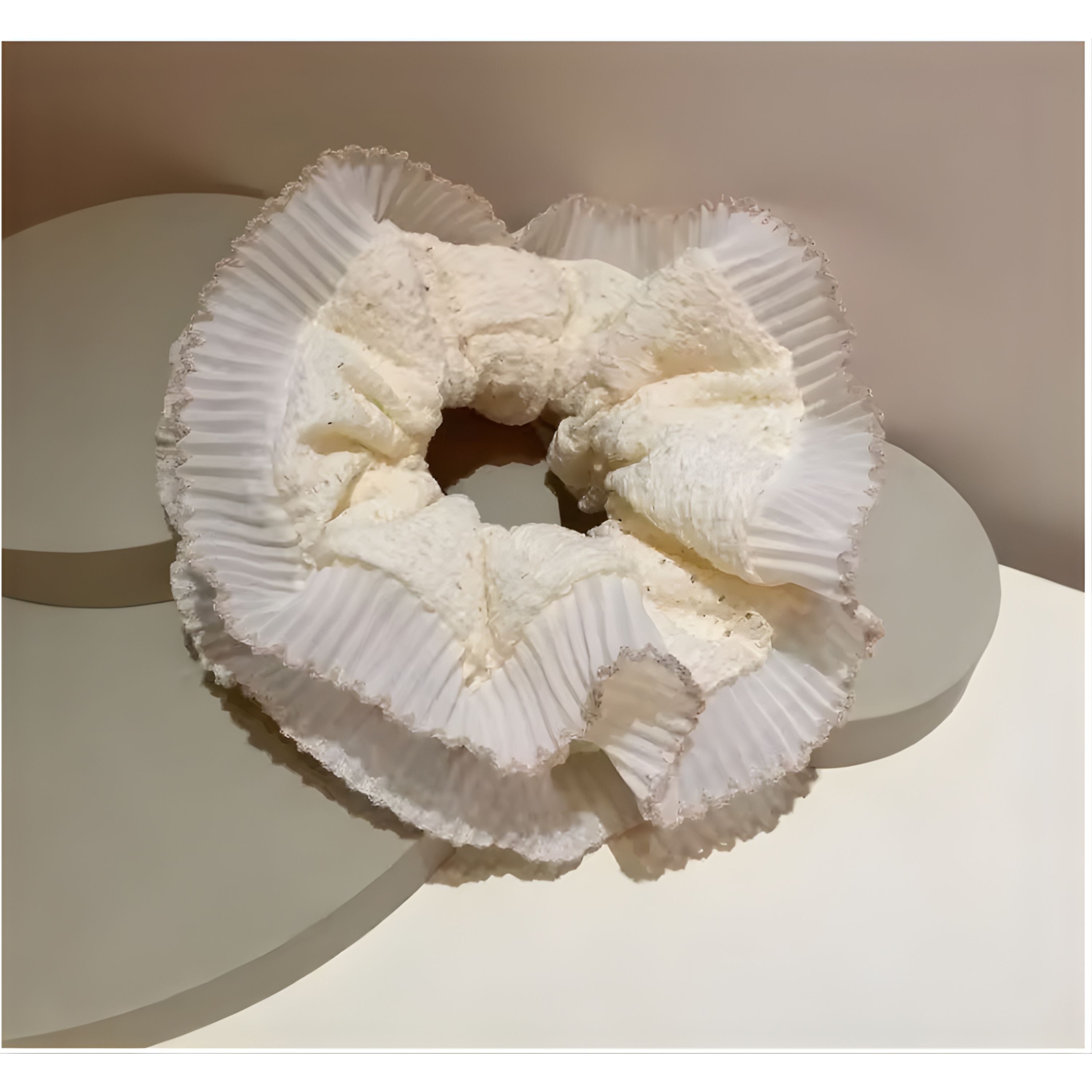 Kitcheniva Large Double-Layer Scrunchie 1 Pcs, Apricot Lace