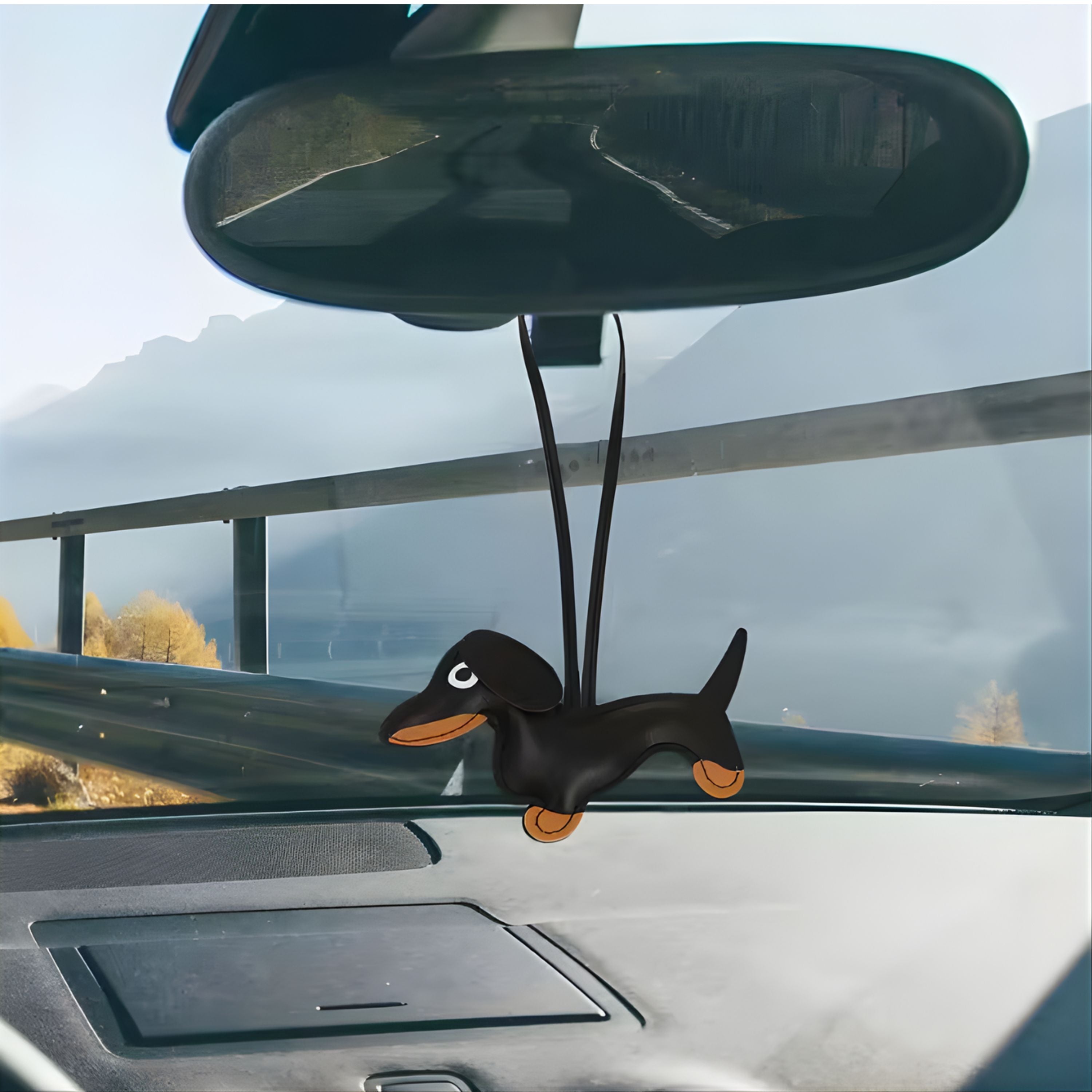 Kitcheniva Cute Dog Keychain Pendant for Keys and Bags, Black