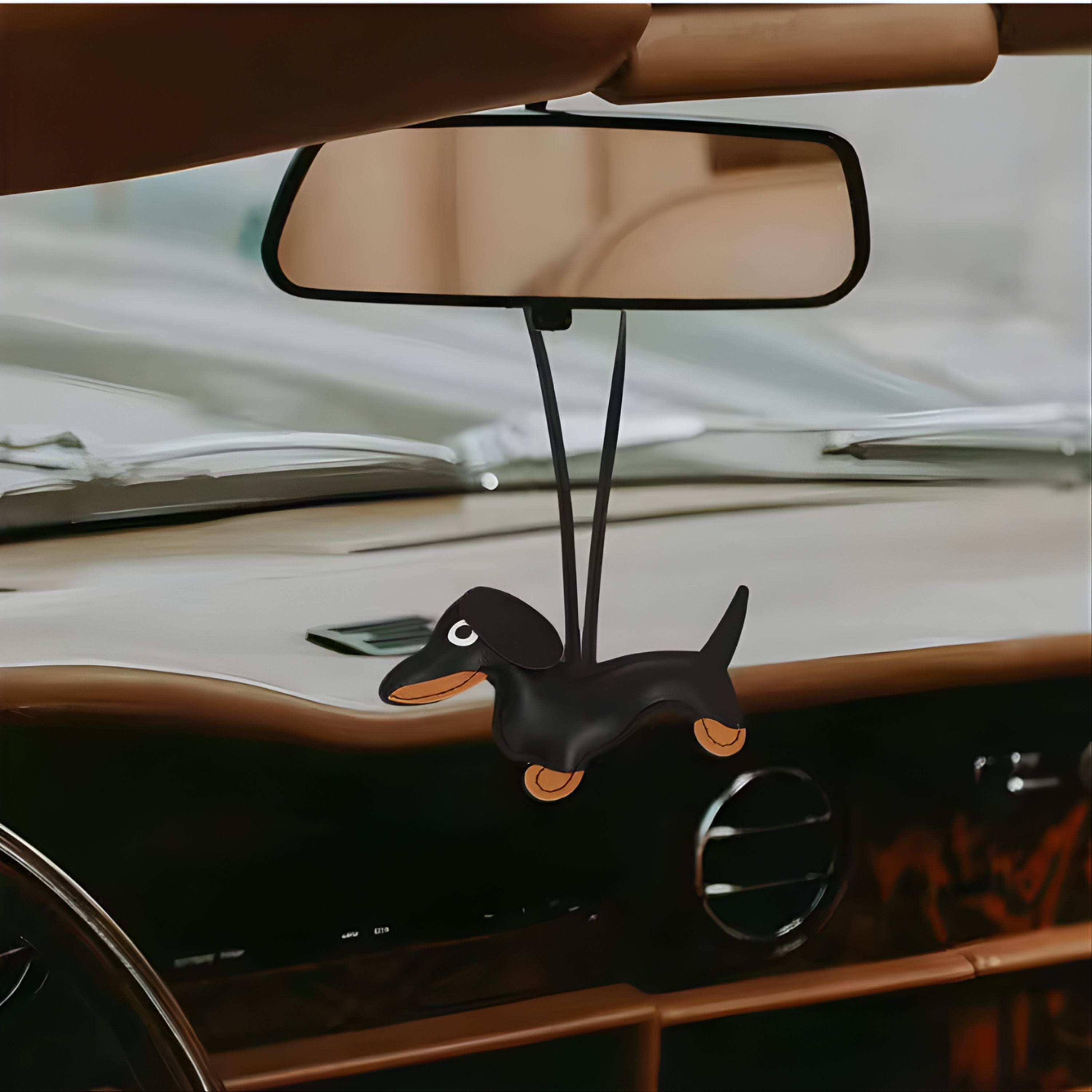 Kitcheniva Cute Dog Keychain Pendant for Keys and Bags, Black