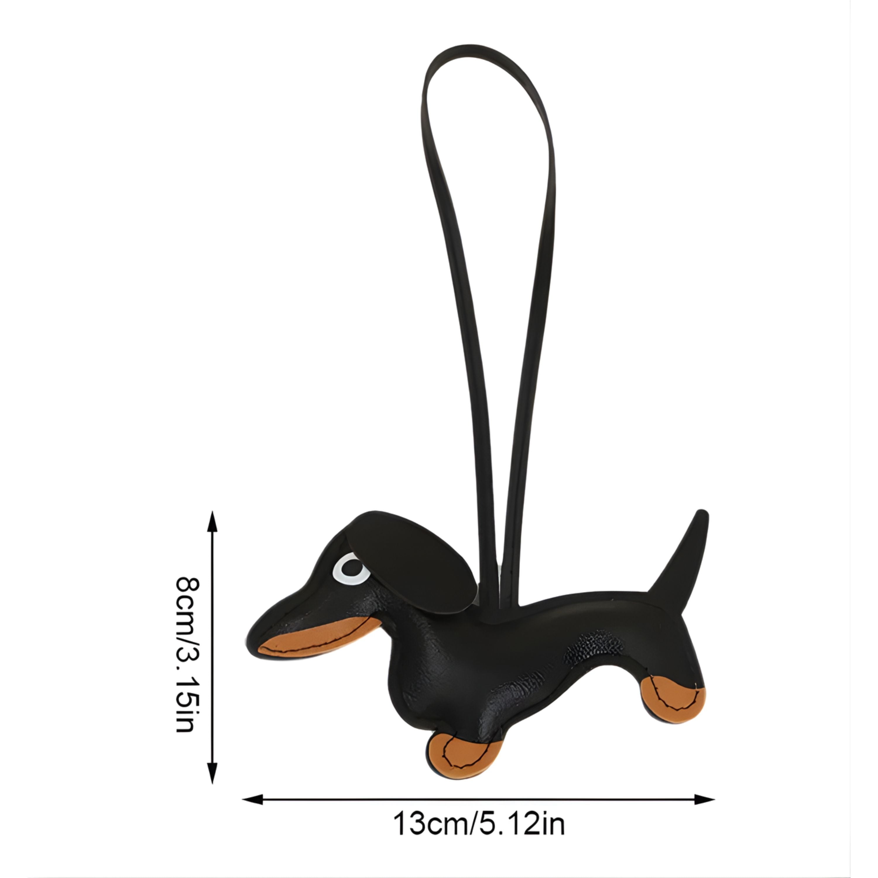 Kitcheniva Cute Dog Keychain Pendant for Keys and Bags, Black