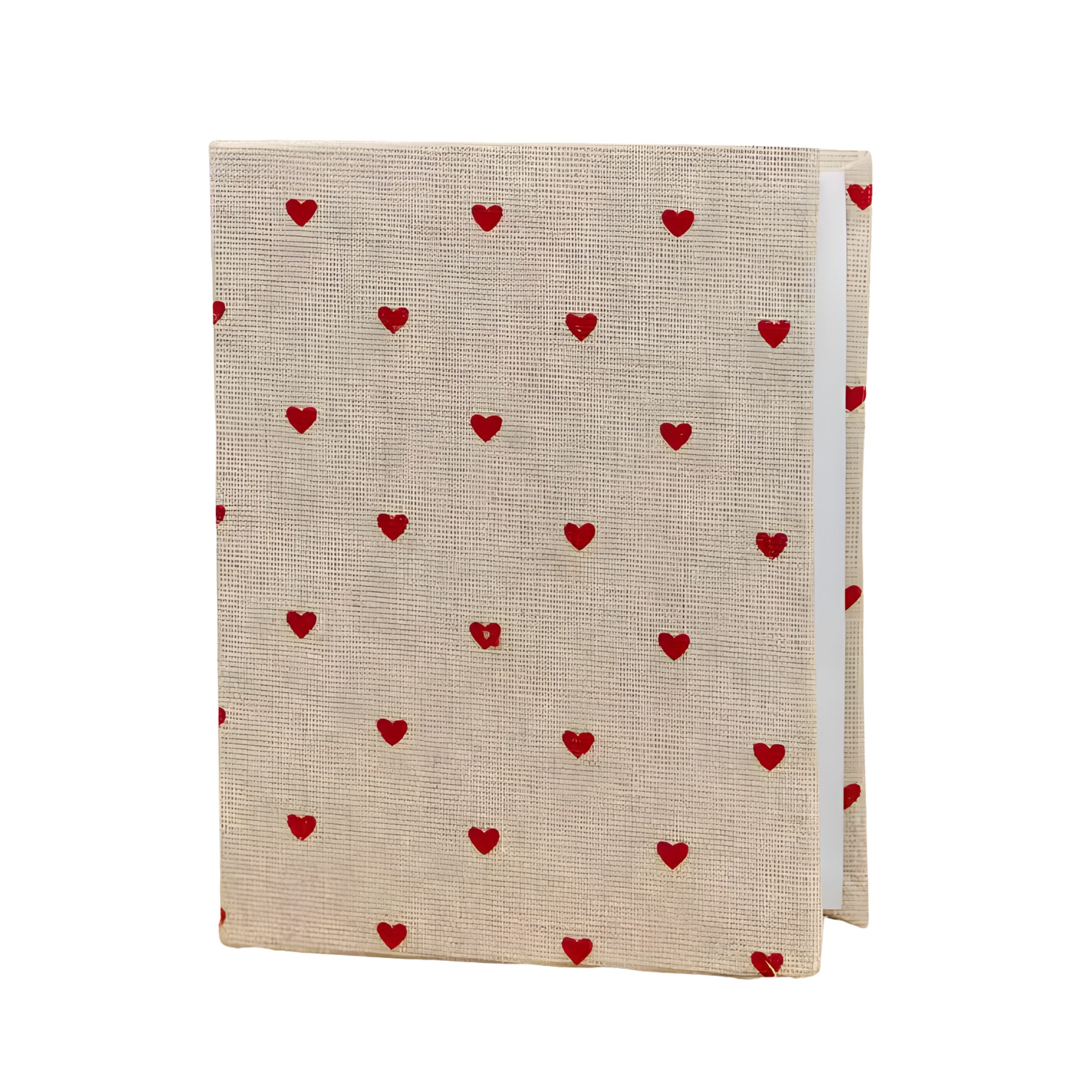 Kitcheniva Small Linen Cover Photo Album for 100 Photos, 4x6 Photo Album, Red Hearts