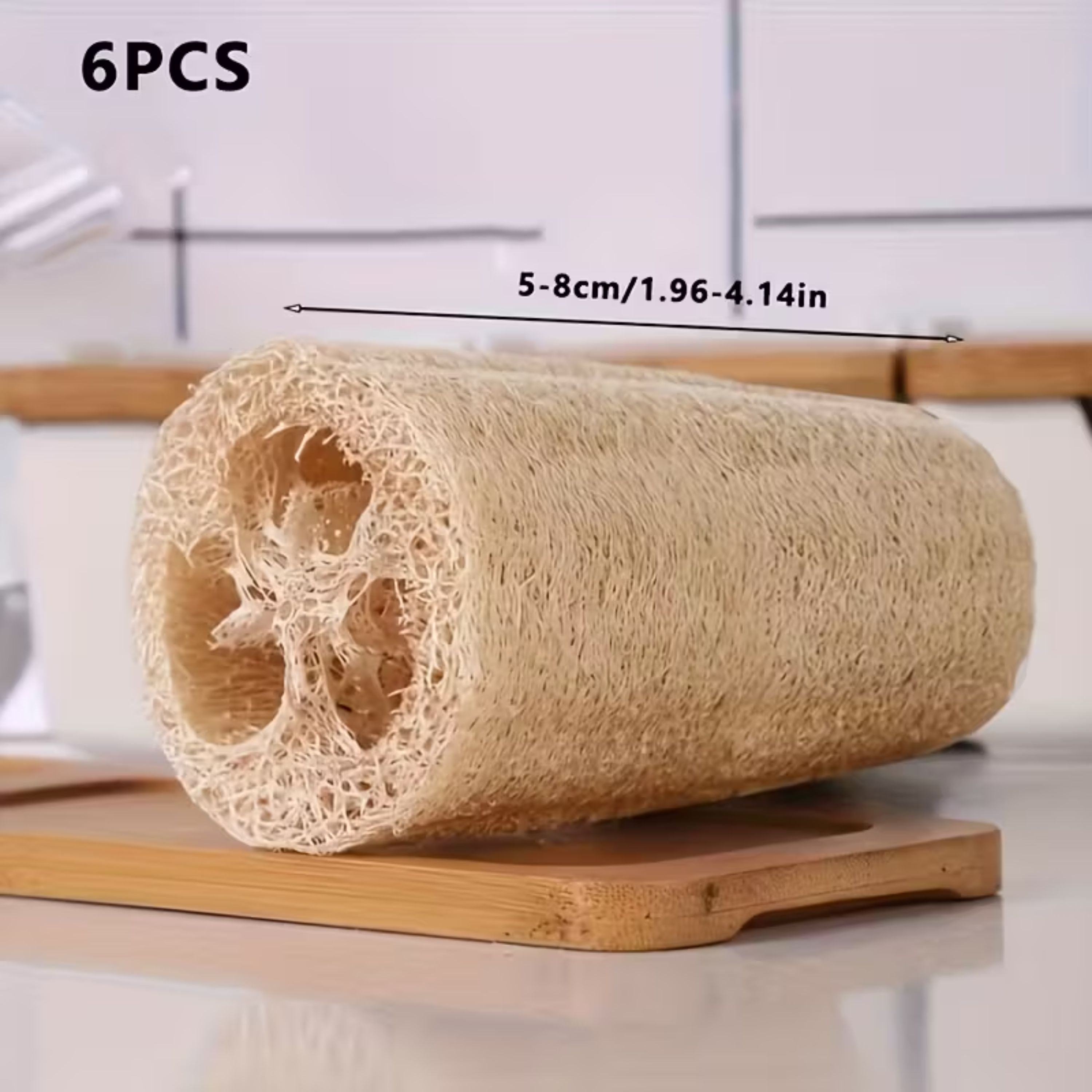 Kitcheniva 6 Pack Natural Exfoliating Loofah Sponge Body Scrubber