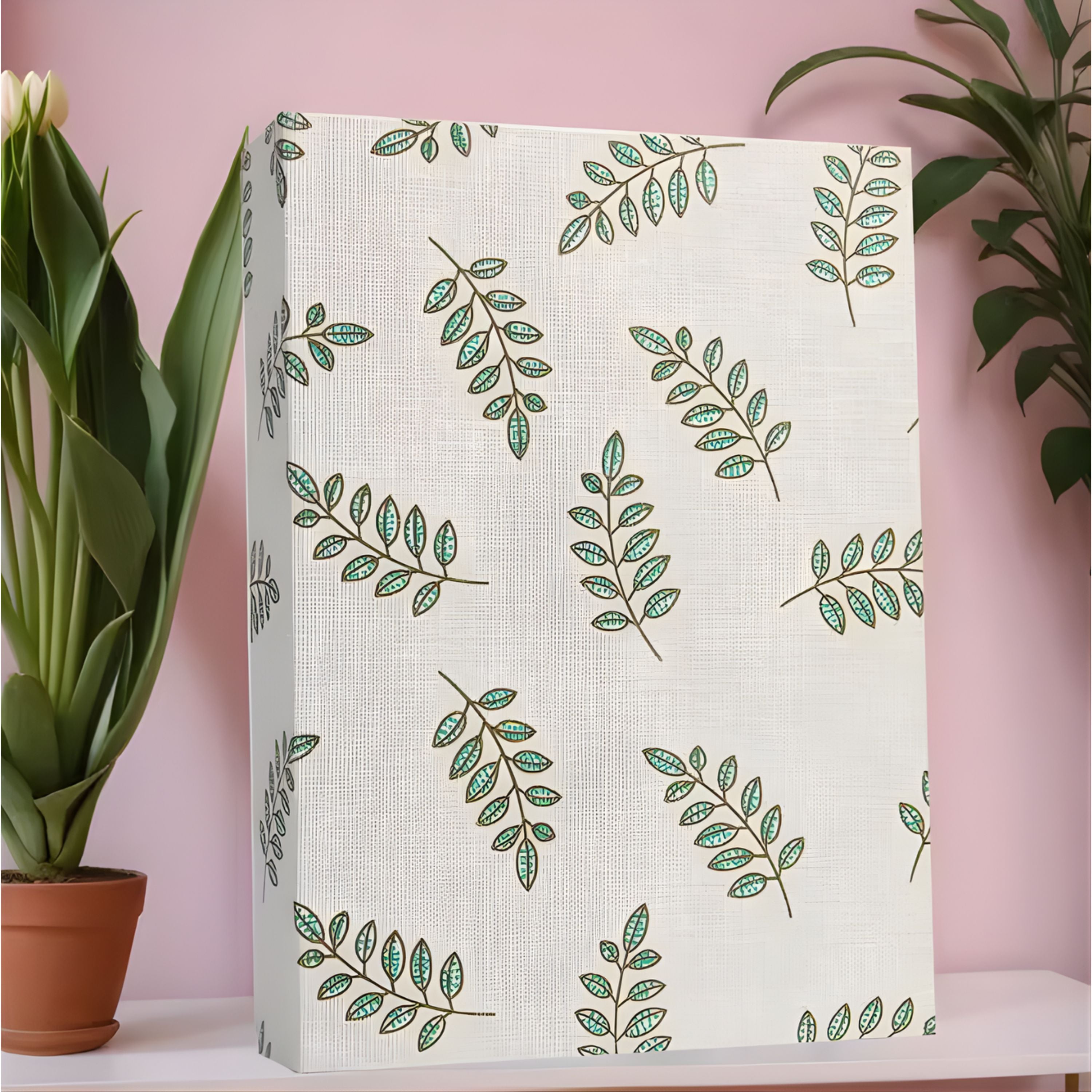 Kitcheniva Small Linen Cover Photo Album for 100 Photos, 4x6 Photo Album, Green Leaf