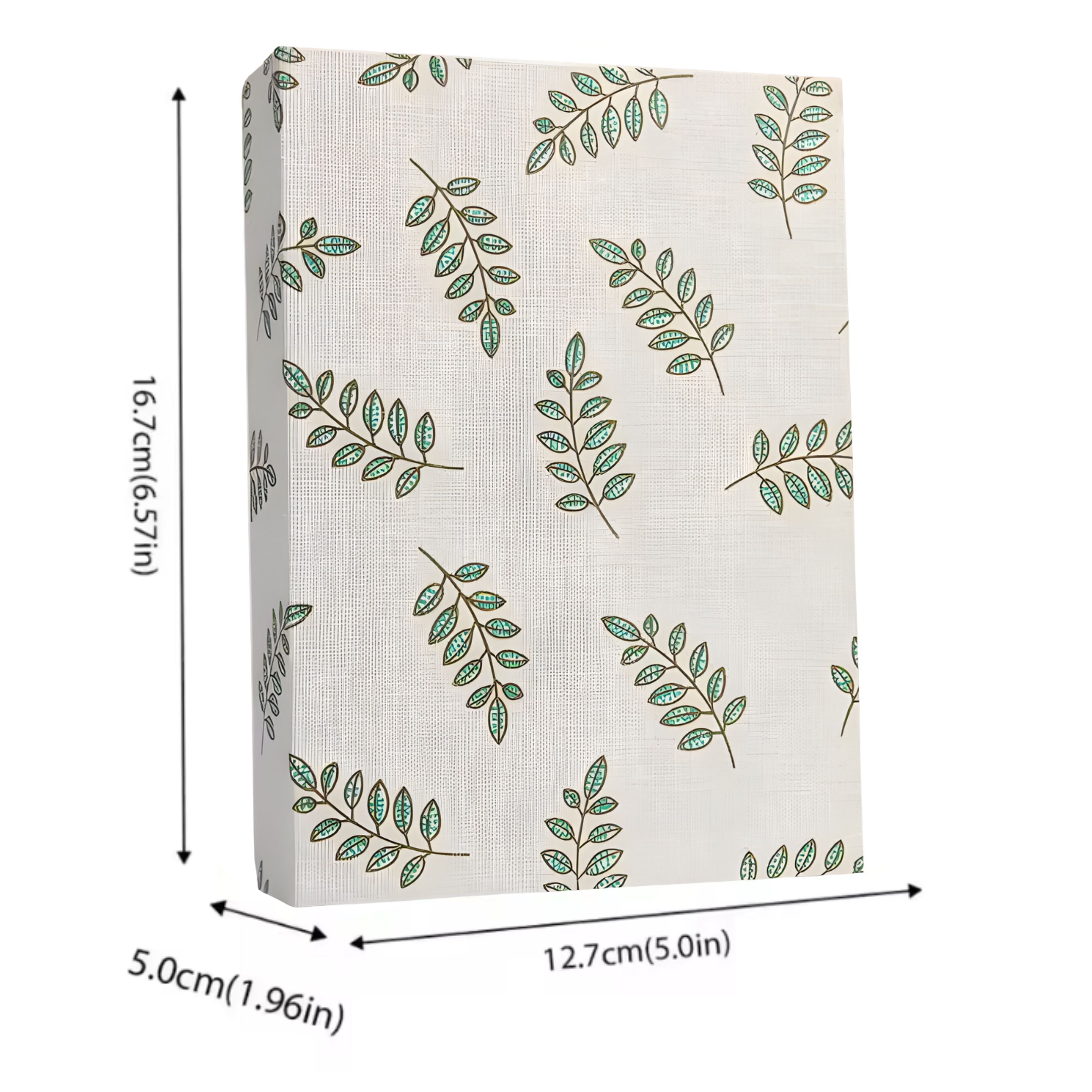 Kitcheniva Small Linen Cover Photo Album for 100 Photos, 4x6 Photo Album, Green Leaf