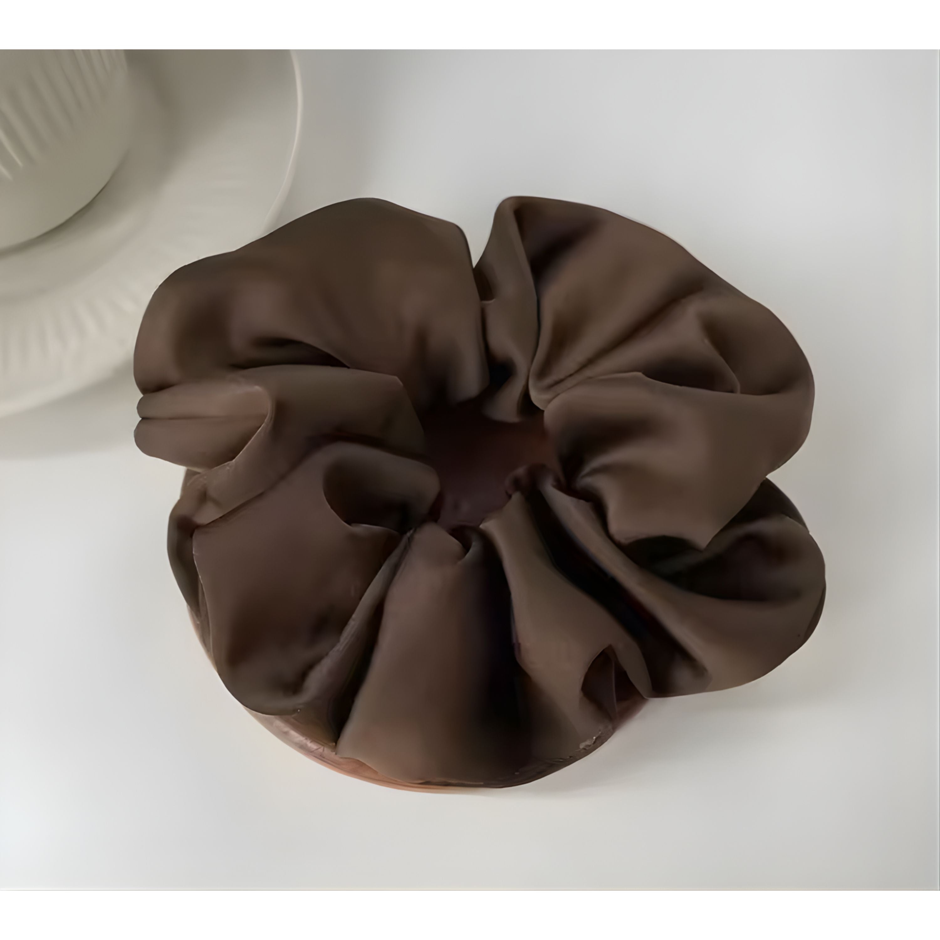Kitcheniva Silky Satin Scrunchies 4 Pcs, Brown
