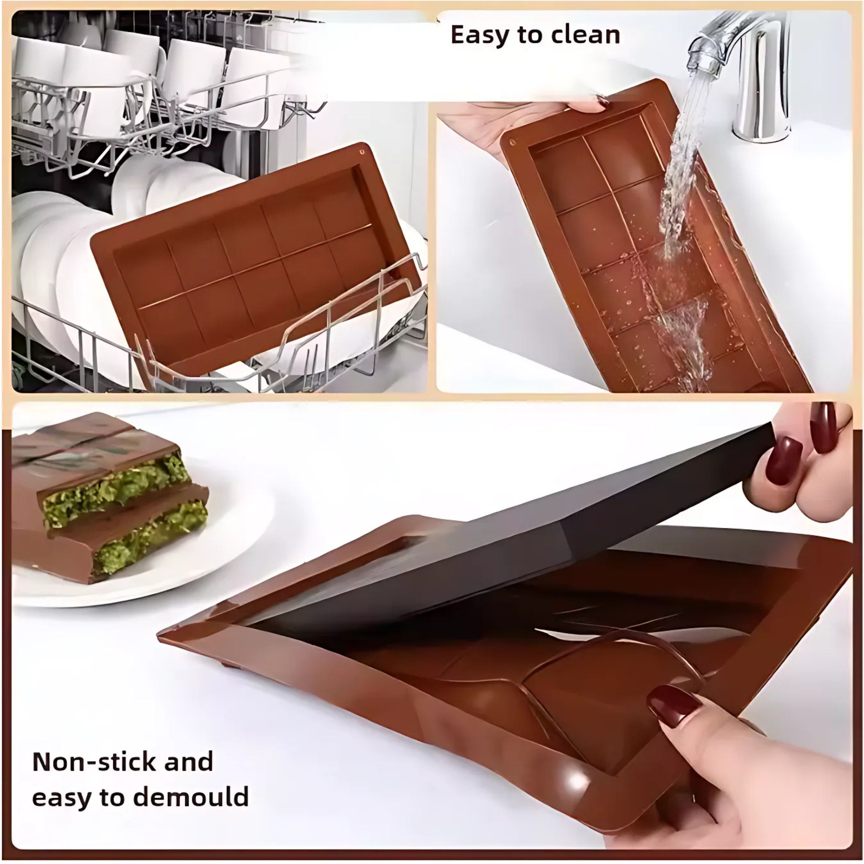 Kitcheniva Silicone Chocolate Bar Mold 1 Pcs