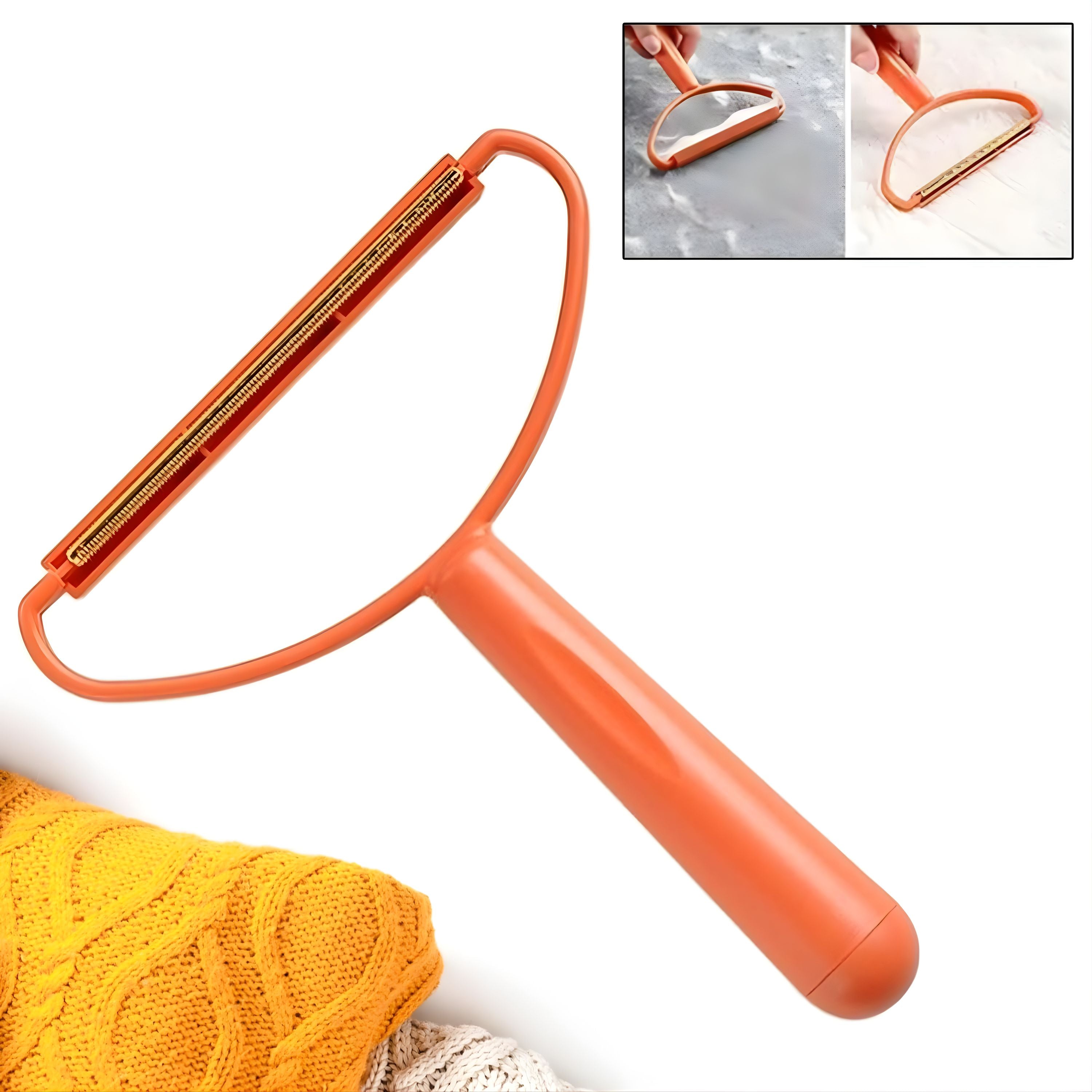 Kitcheniva Plastic Manual Fabric Shaver Lint Remover, Orange - Removes Dust, Pet Hair & Lint