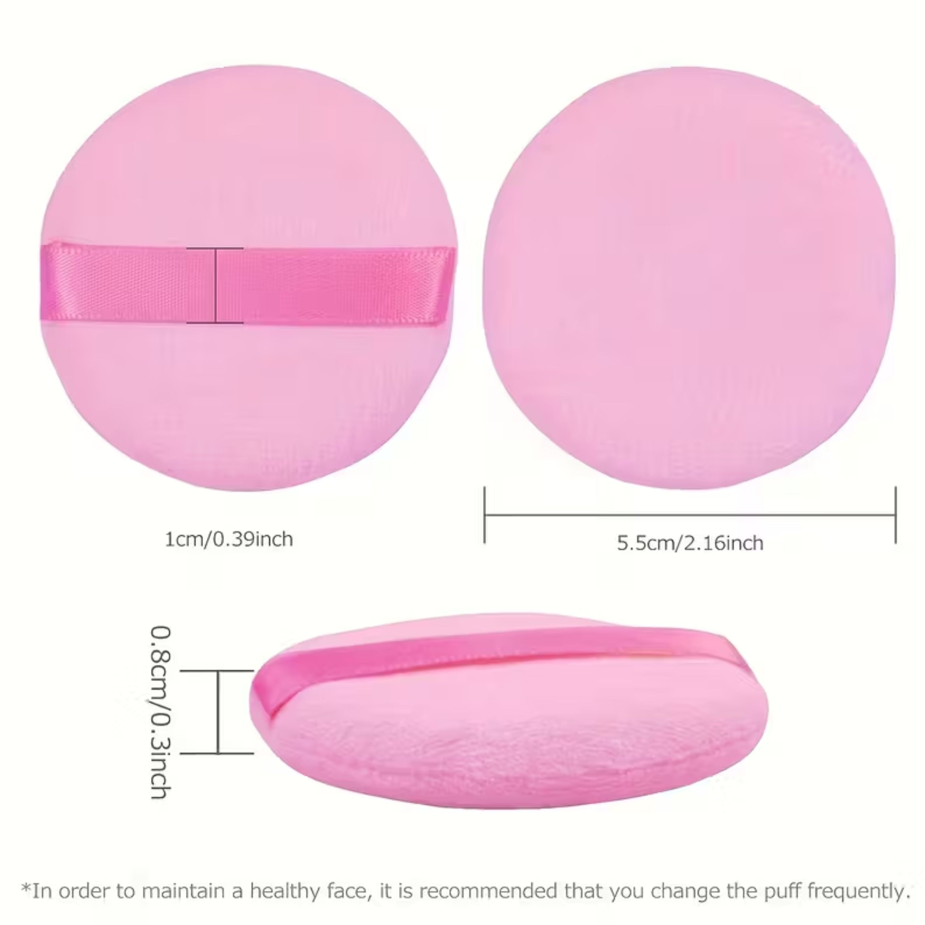 Kitcheniva 10 Pack Soft Velvet Makeup Powder Puffs with Finger Strap, Pink