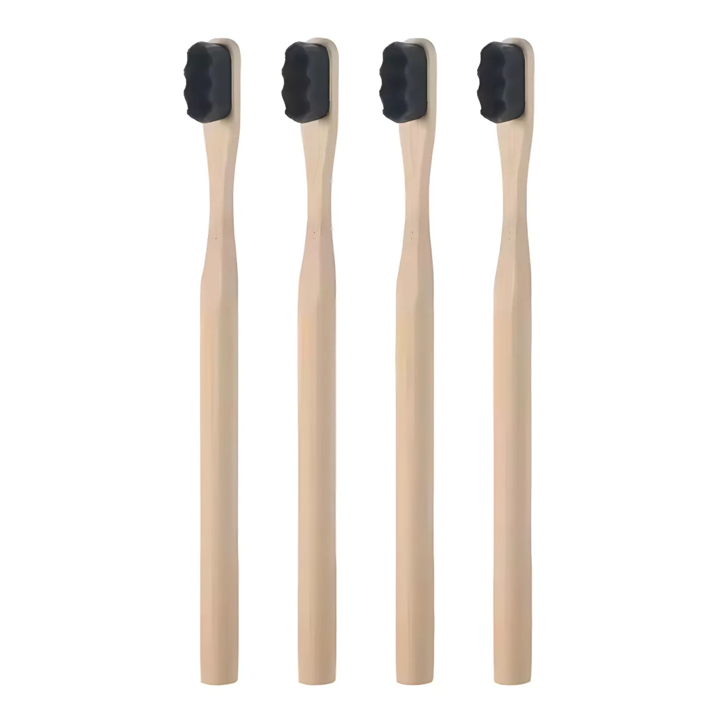 Kitcheniva 4 Pack Premium Bamboo Toothbrushes with Soft Bristles – Eco-Friendly, Biodegradable, Natural Toothbrush