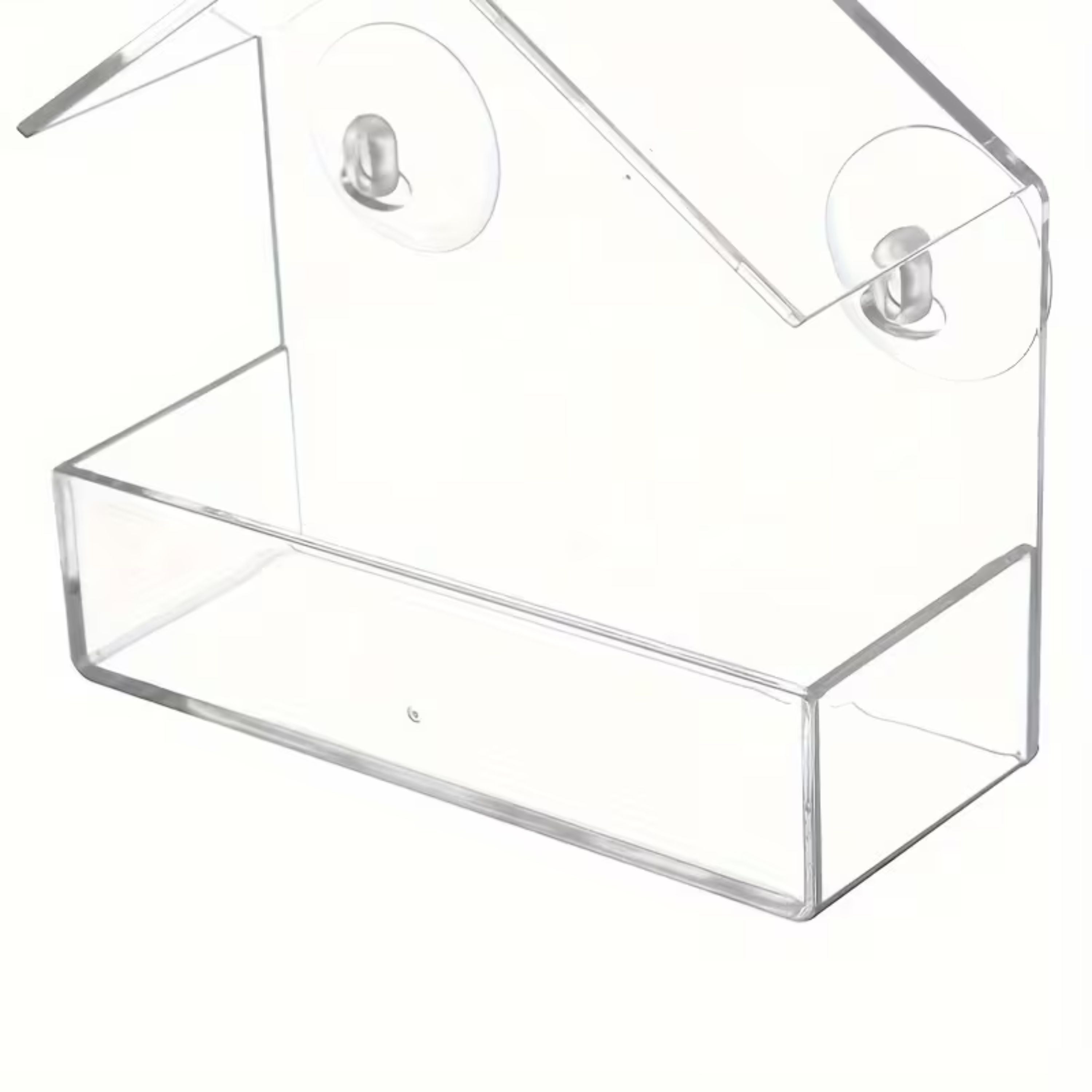 Kitcheniva Acrylic Clear Bird Feeder with Suction Cups