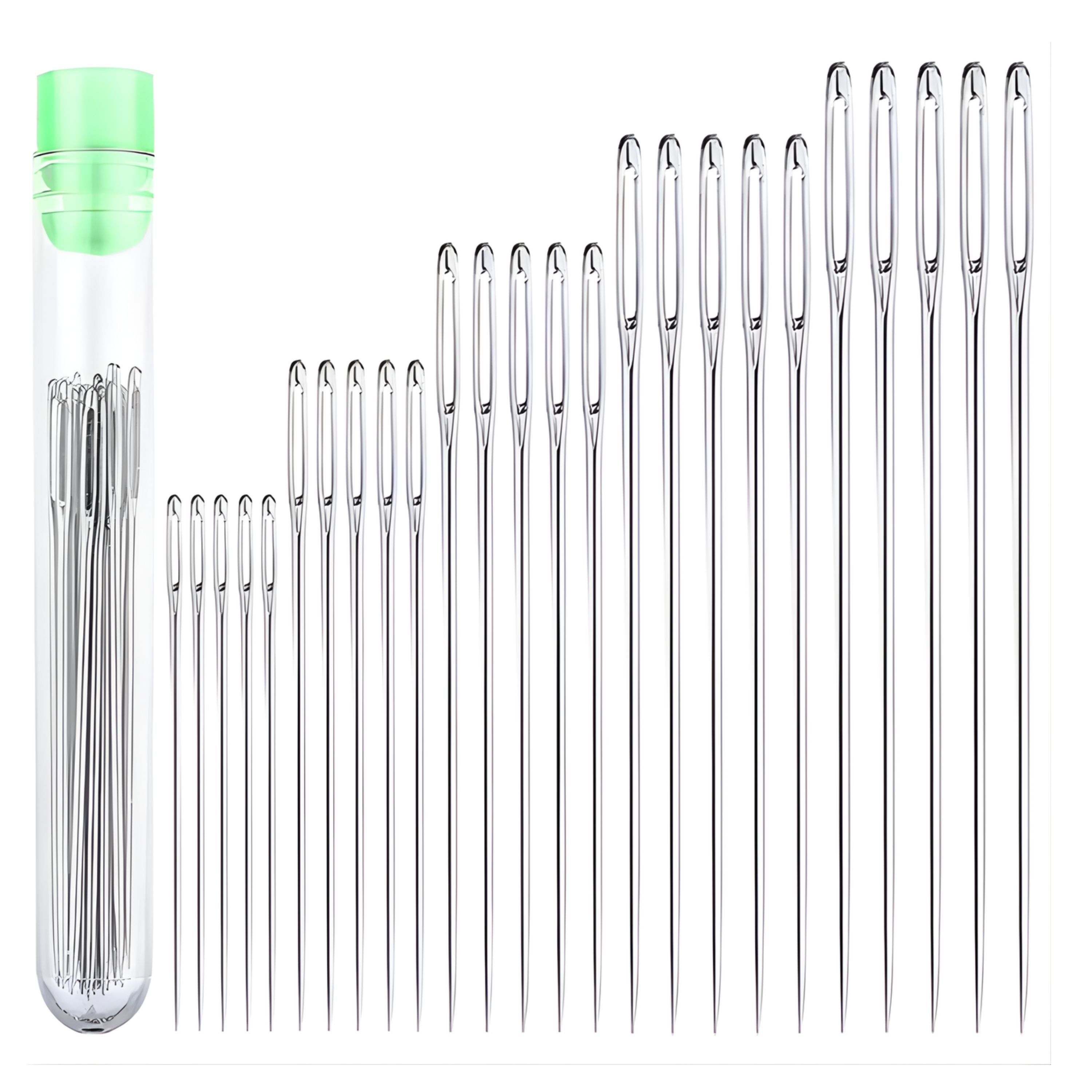 Kitcheniva Large Eye Sewing Needles with Storage Tube 25 Pcs