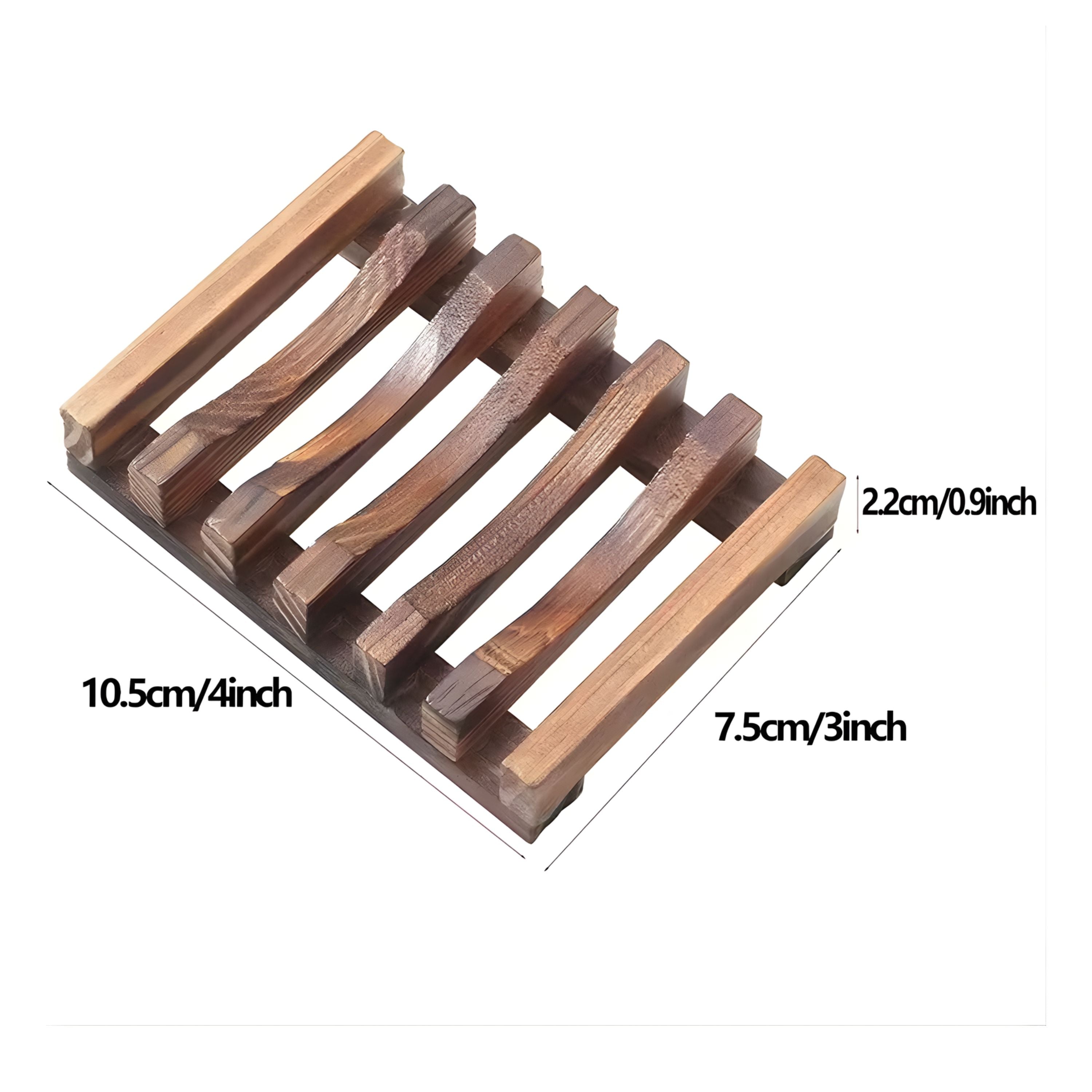 Kitcheniva Self-Draining Wooden Soap Dish 1 Pcs - Charred Wood Soap Holder