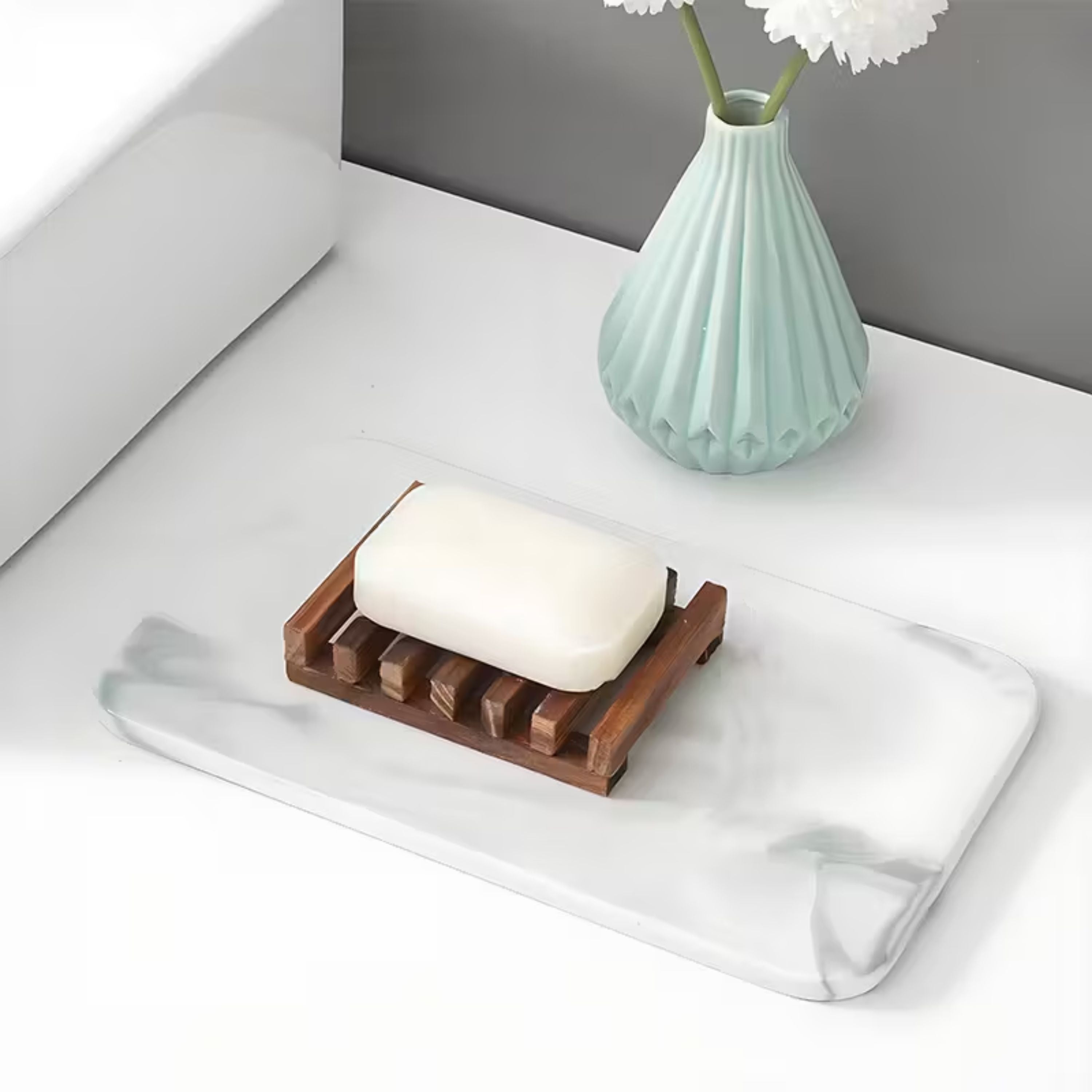 Kitcheniva Self-Draining Wooden Soap Dish 1 Pcs - Charred Wood Soap Holder