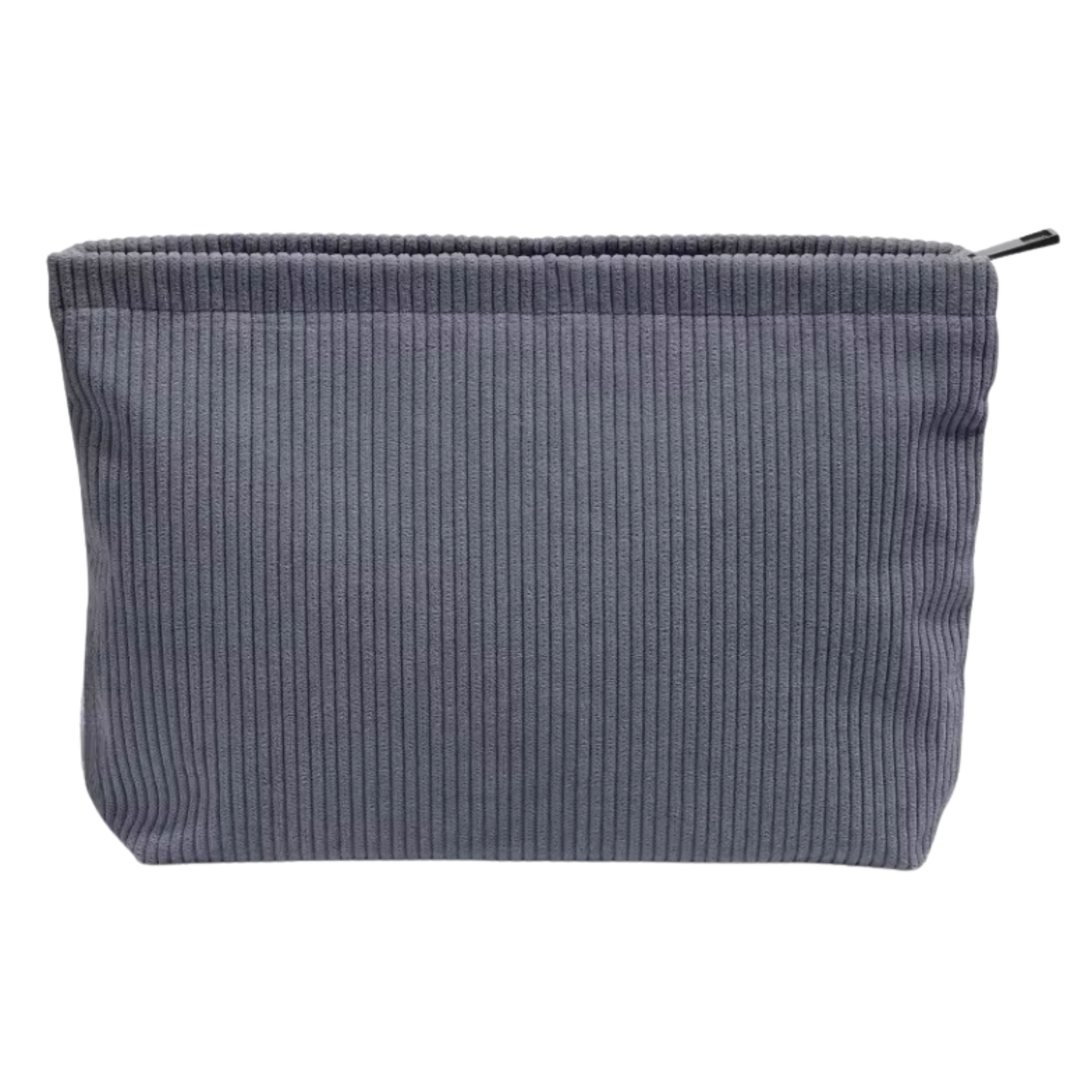 Kitcheniva Corduroy Makeup Bag with Zipper Closure, Gray