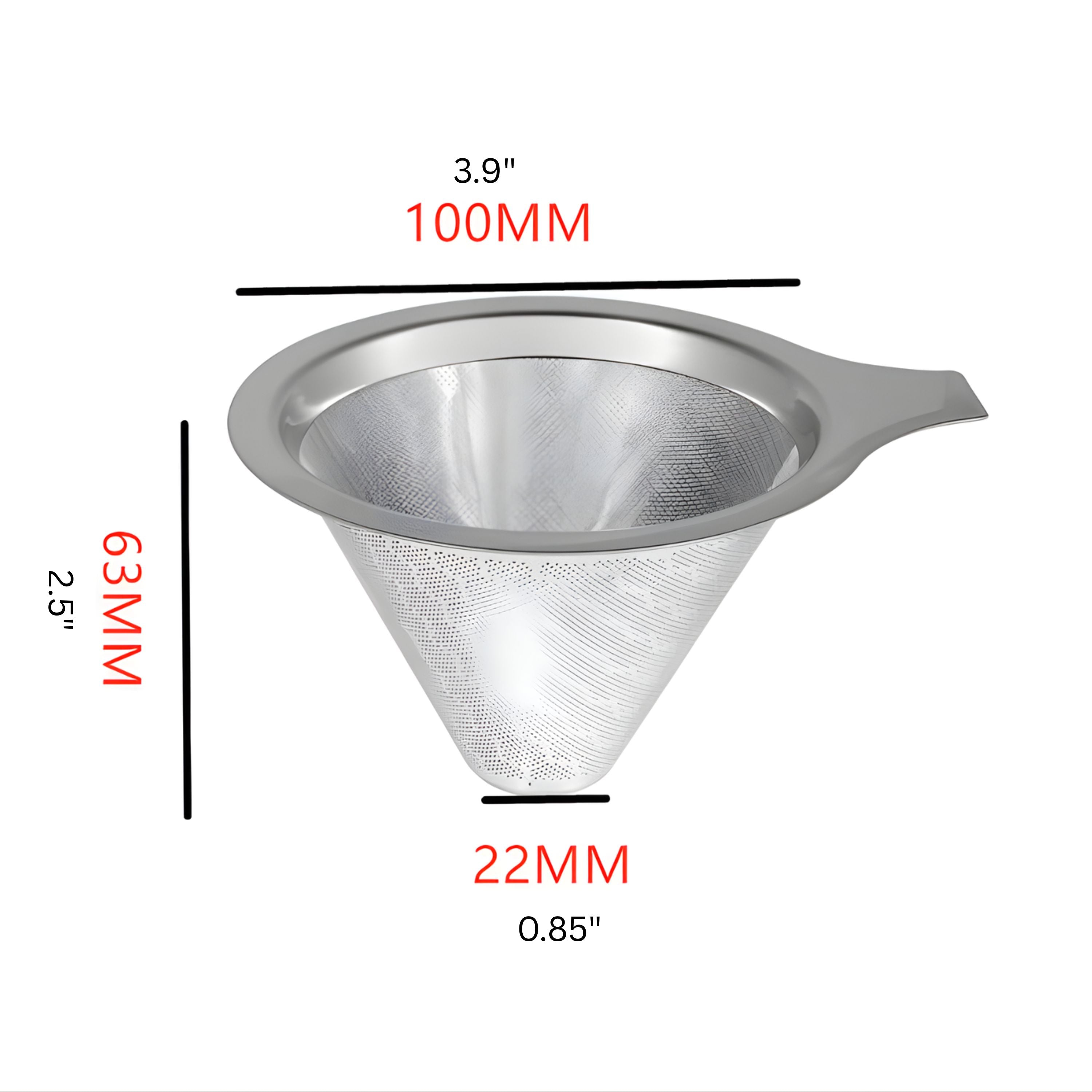 Kitcheniva Reusable Stainless Steel Mesh Pour-Over Coffee Dripper Filter