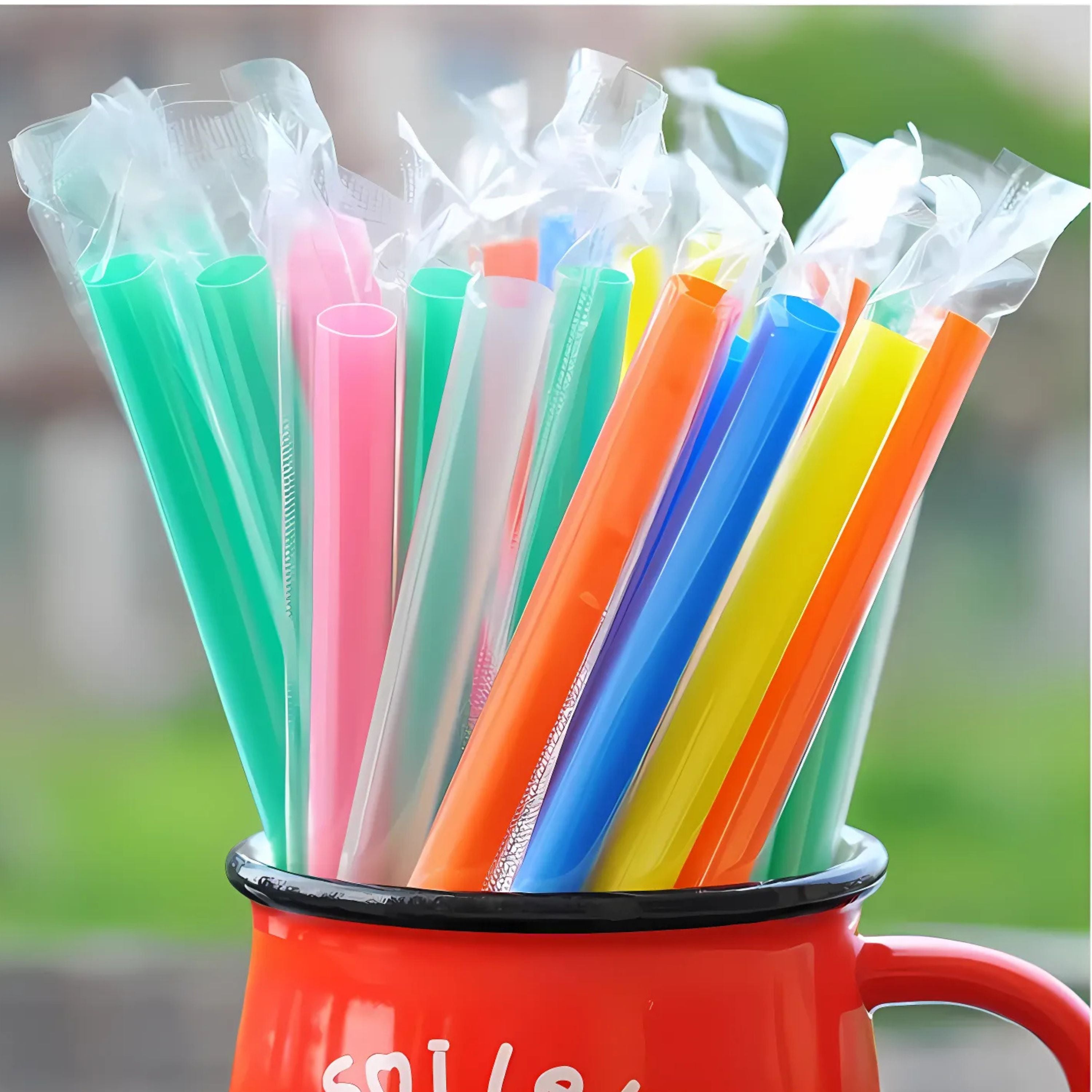 Kitcheniva Disposable Boba Tea Straws 100 Pcs, Multicolor