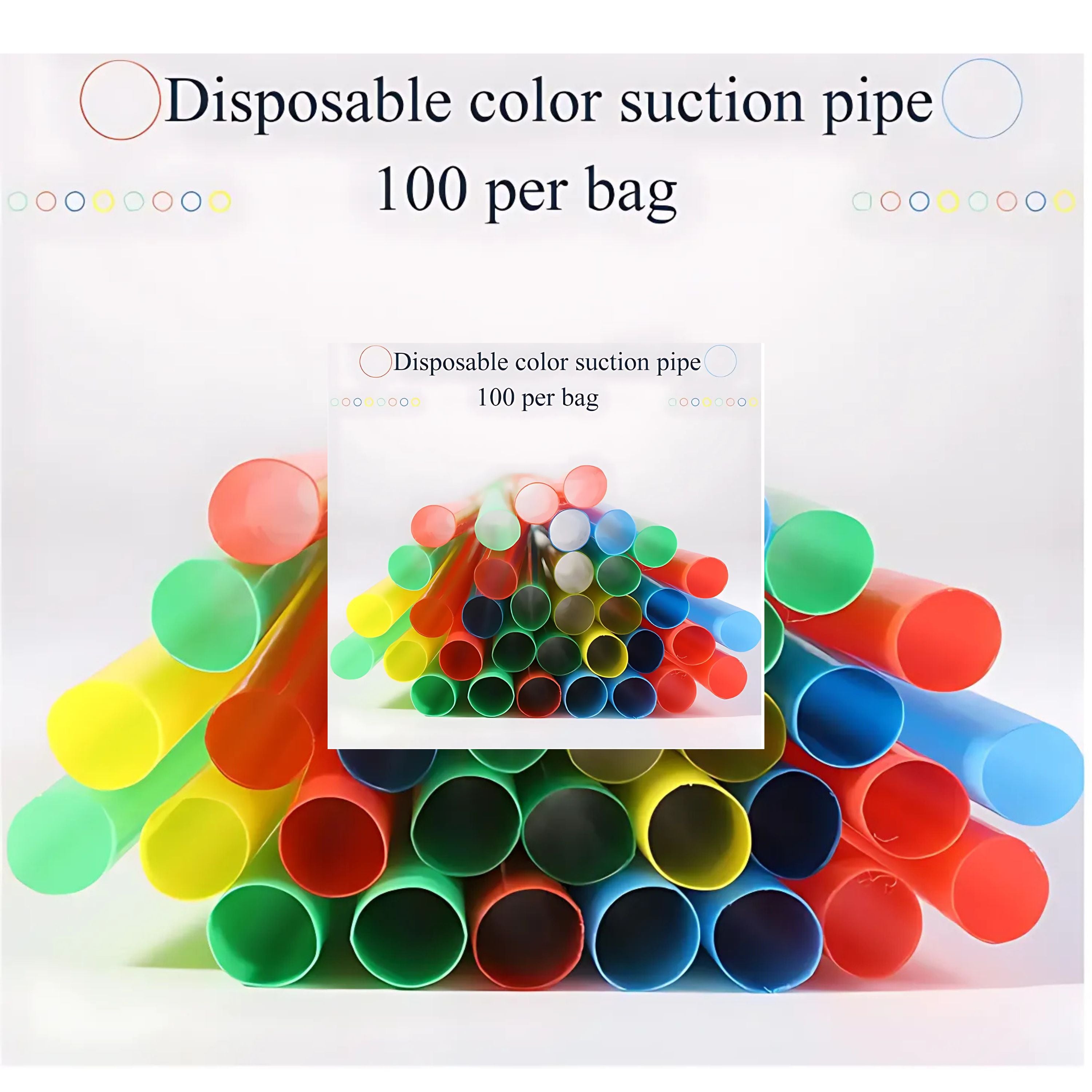 Kitcheniva Disposable Boba Tea Straws 100 Pcs, Multicolor