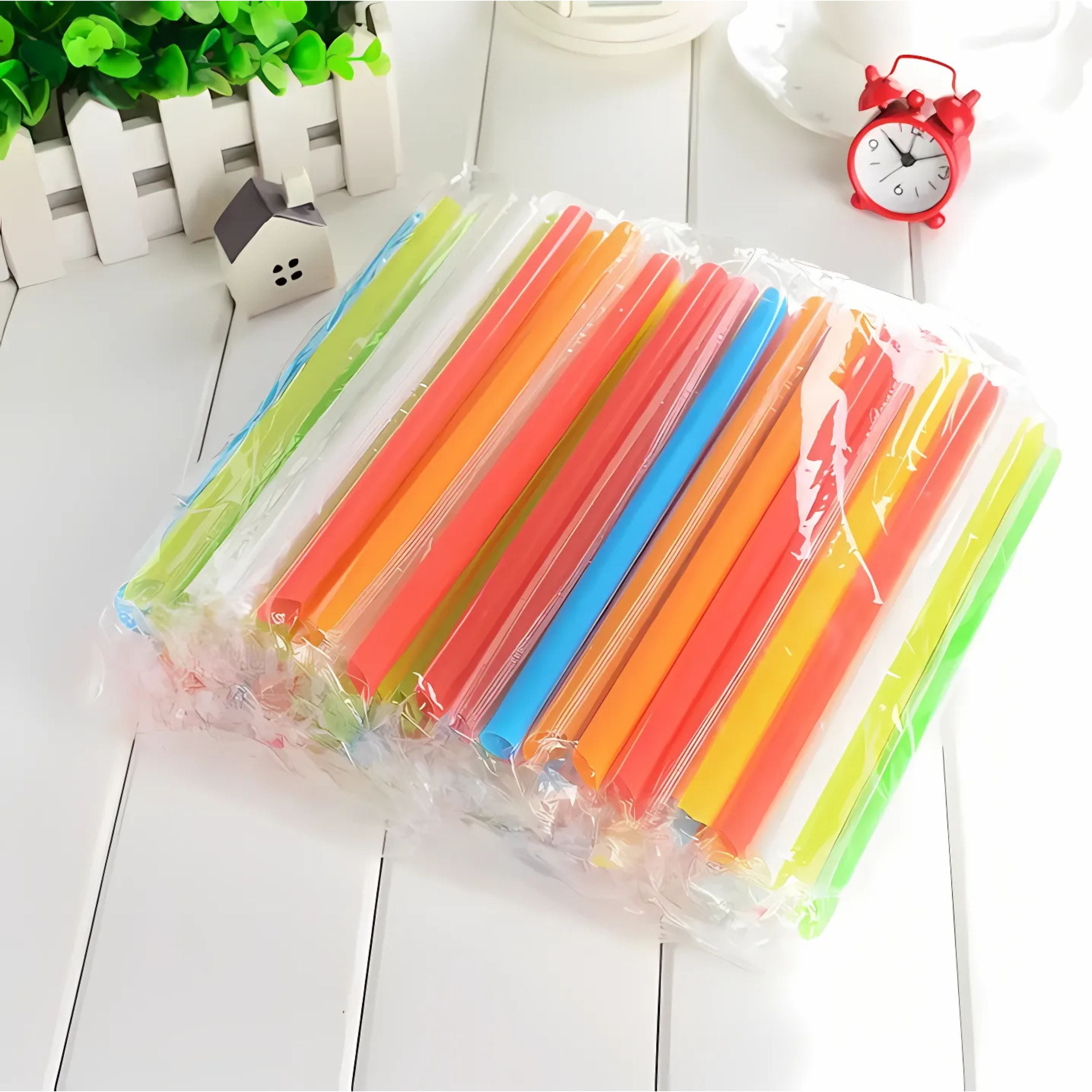 Kitcheniva Disposable Boba Tea Straws 100 Pcs, Multicolor