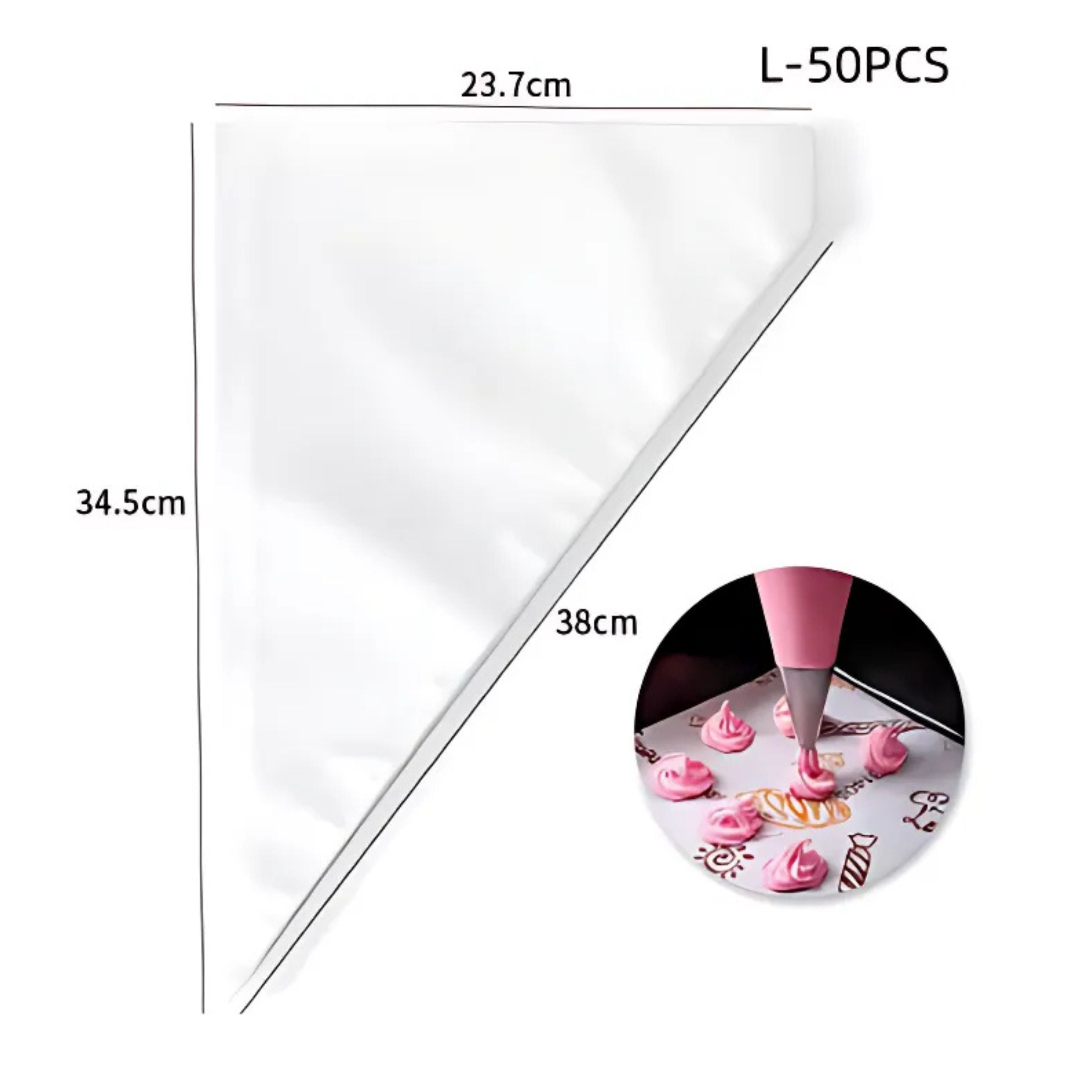 Kitcheniva Large Disposable Piping Bags 50 Pcs