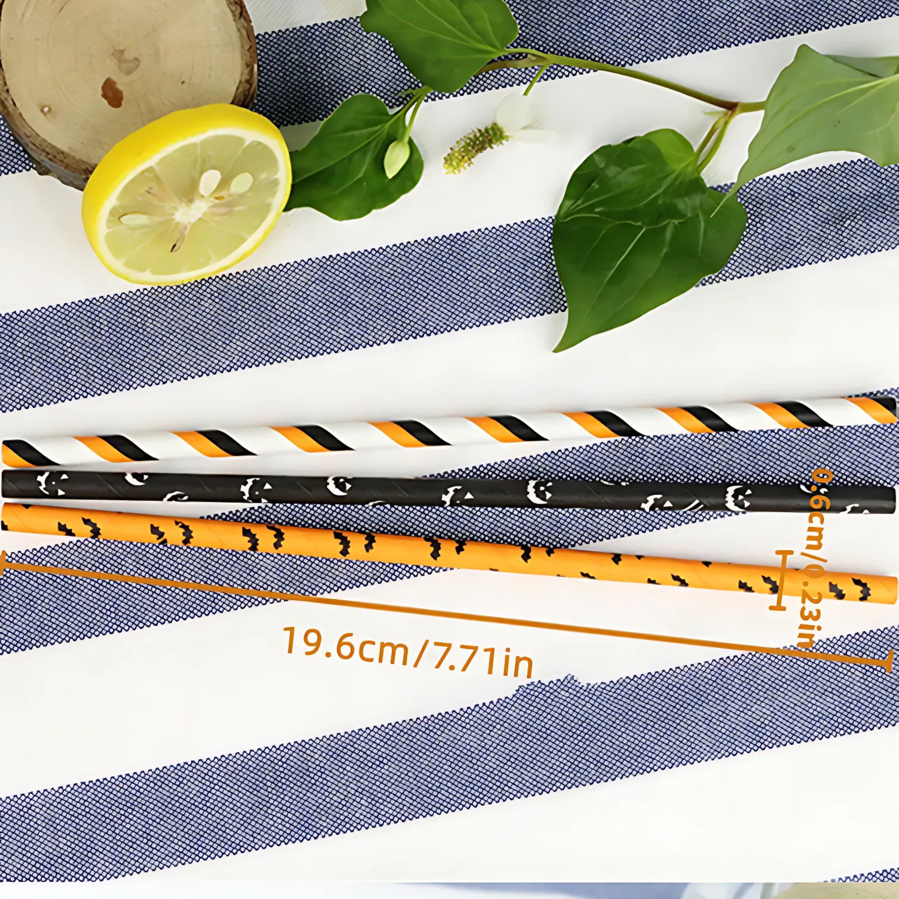 Kitcheniva Halloween Paper Straws – Biodegradable Decorative Straws for Soda, Milk Tea & Party Drinks 25 Pcs