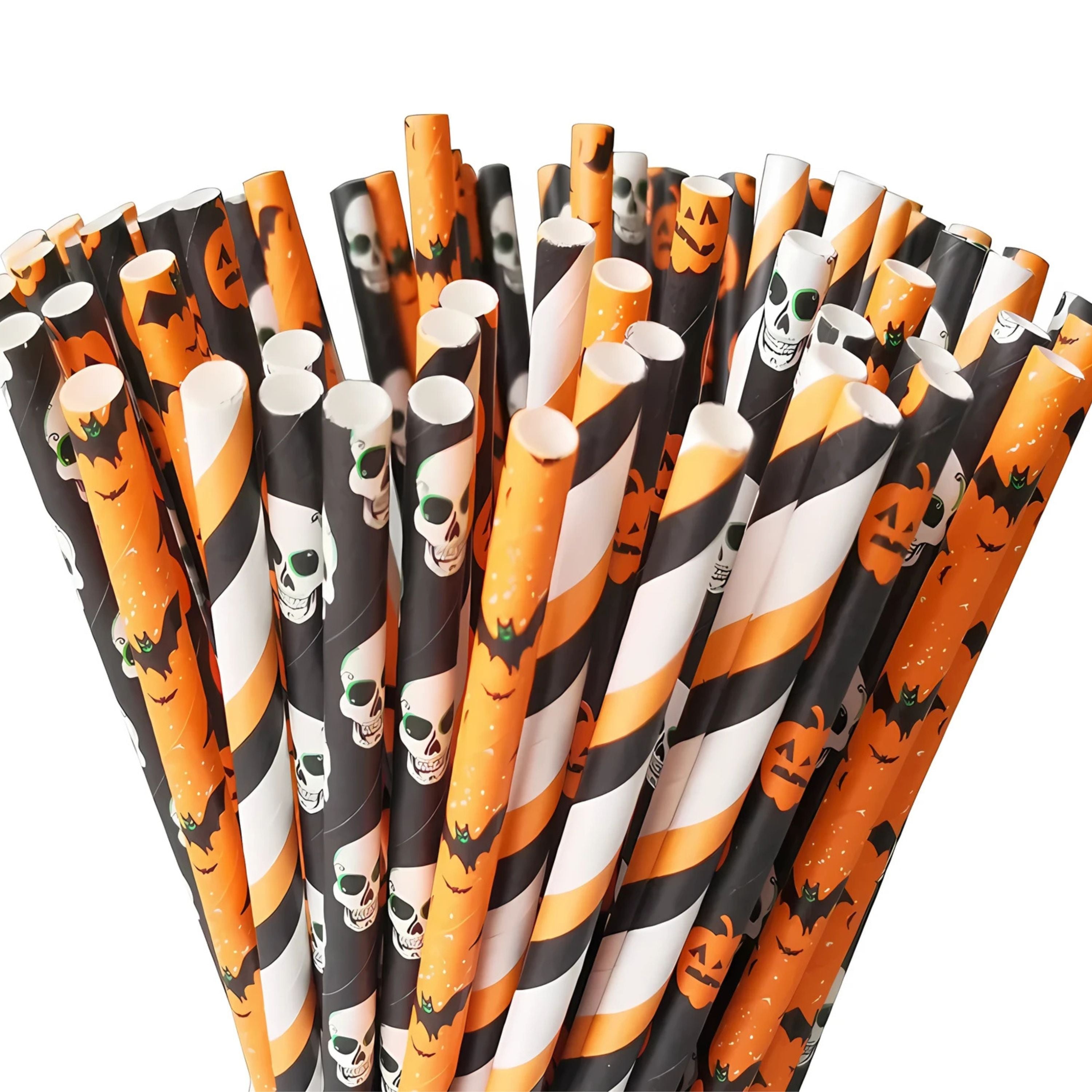Kitcheniva Halloween Paper Straws – Biodegradable Decorative Straws for Soda, Milk Tea & Party Drinks 25 Pcs