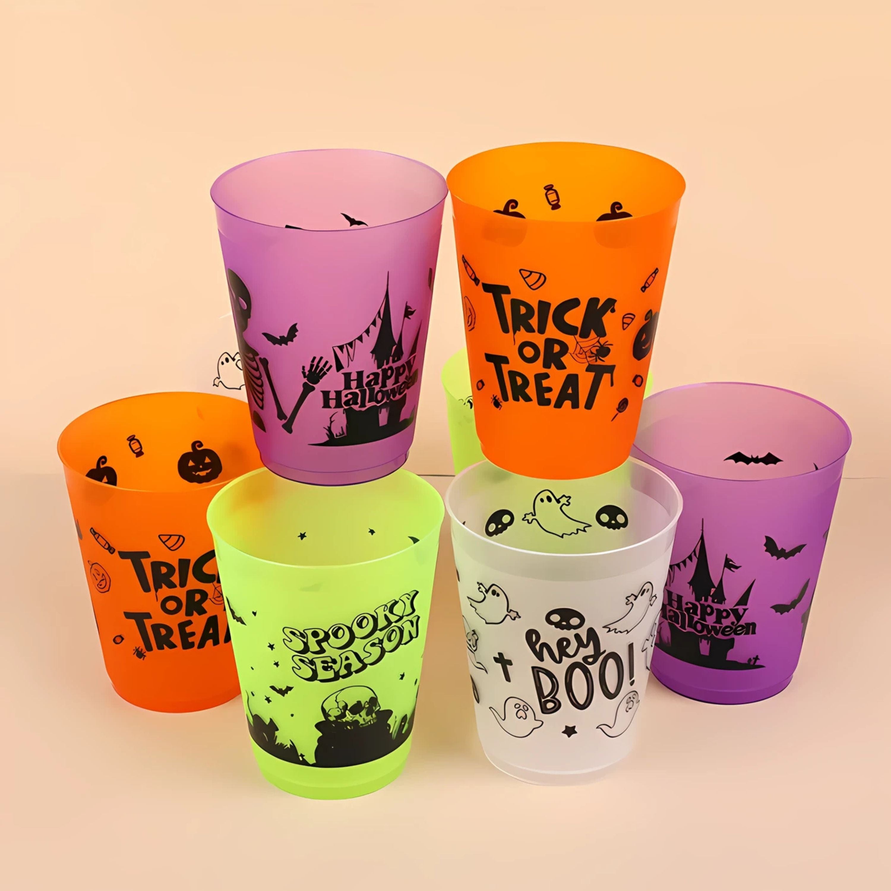 Kitcheniva Reusable Plastic Halloween Party Cups 16 Pcs