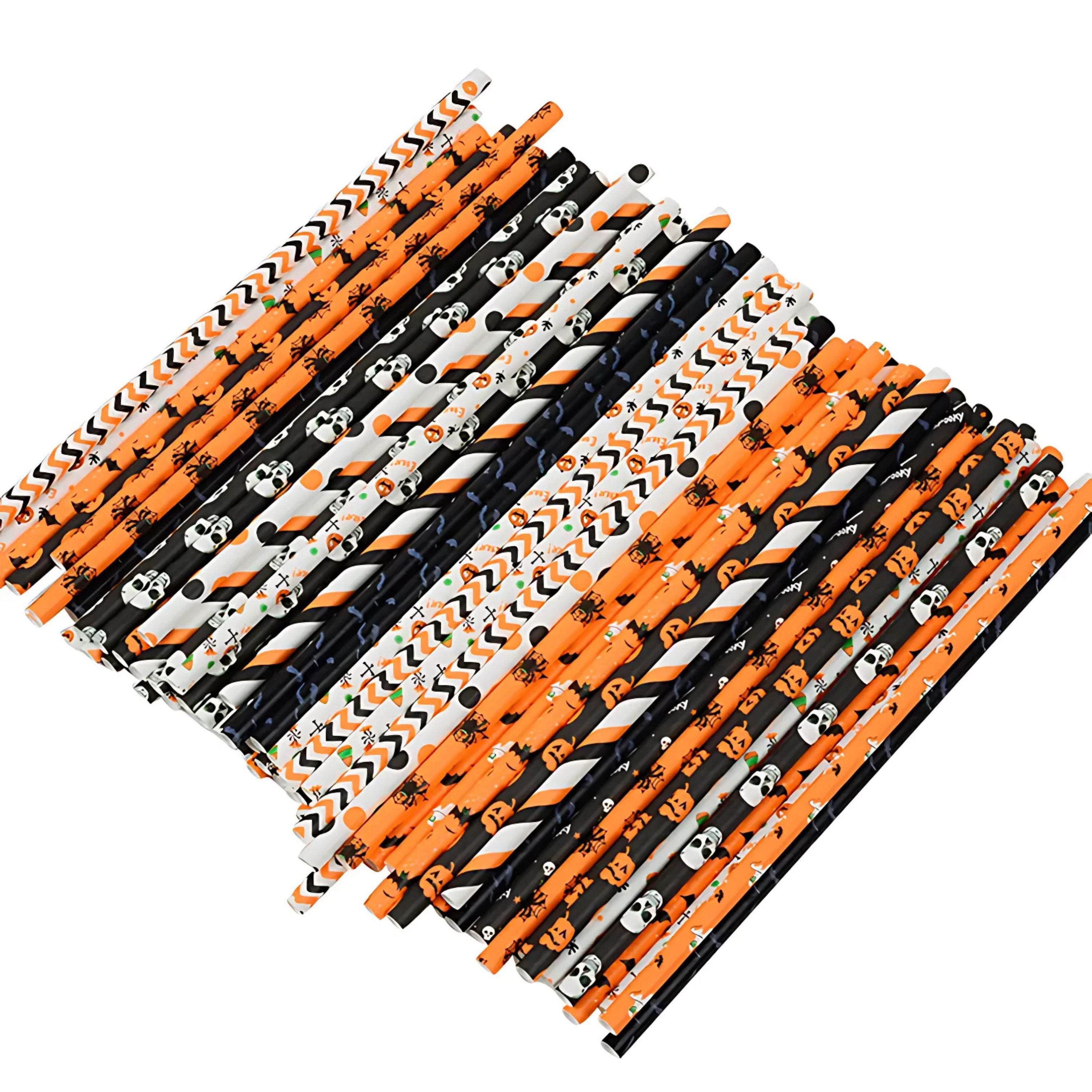 Kitcheniva Halloween Paper Straws – Biodegradable Decorative Straws for Soda, Milk Tea & Party Drinks 25 Pcs