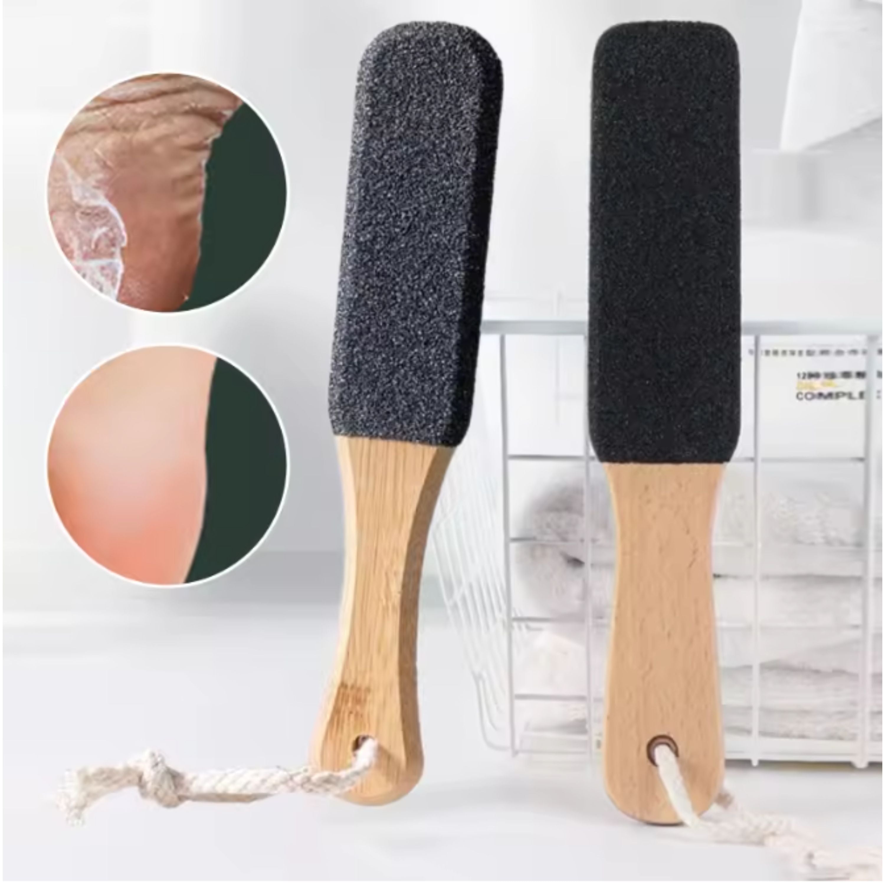 Kitcheniva Pumice Stone Foot File - Callus Remover for Feet (1 Pack, Black)
