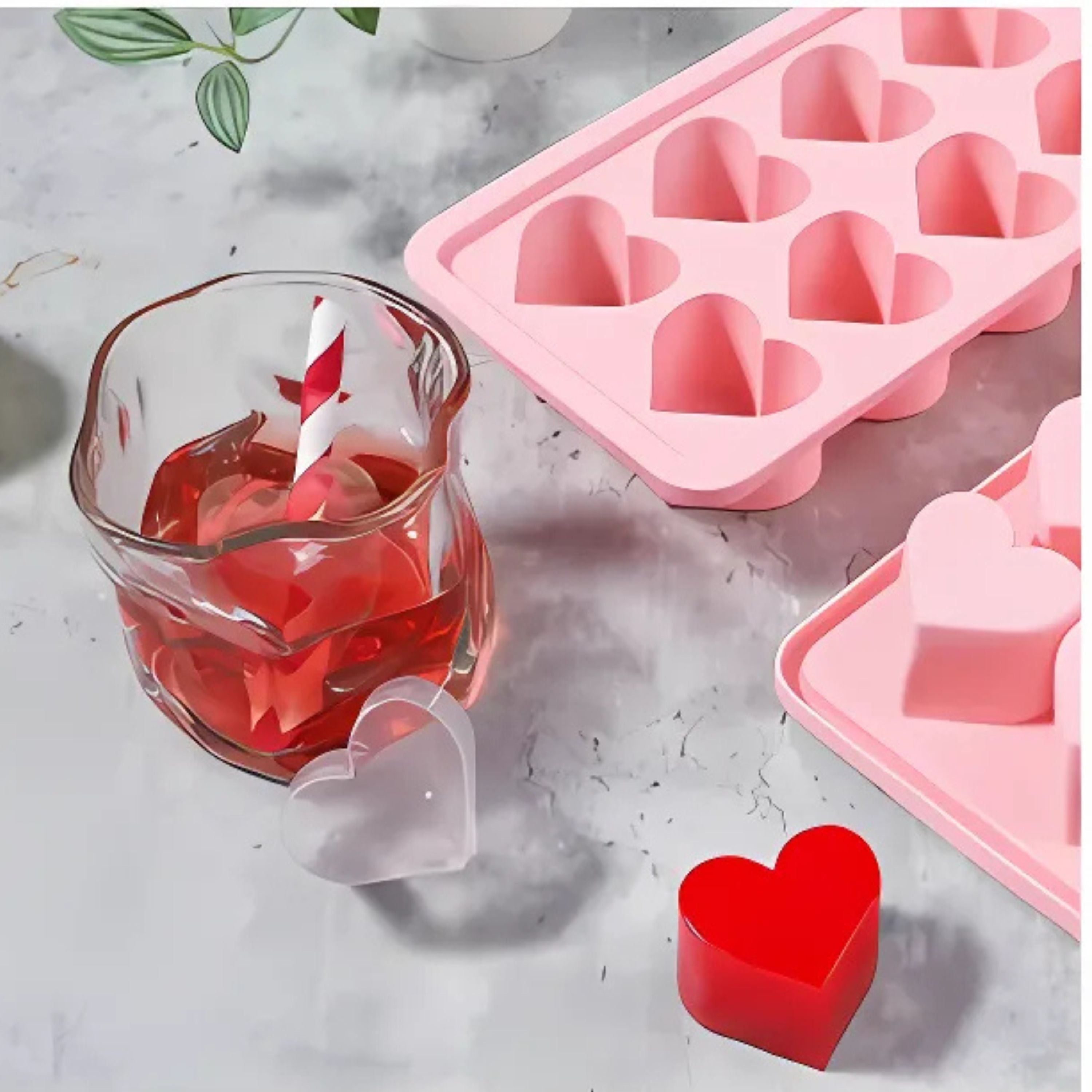 Kitcheniva Heart-Shaped Silicone Mold Tray – 1 Pc for Ice Cubes, Candy, Chocolate, Jelly & More