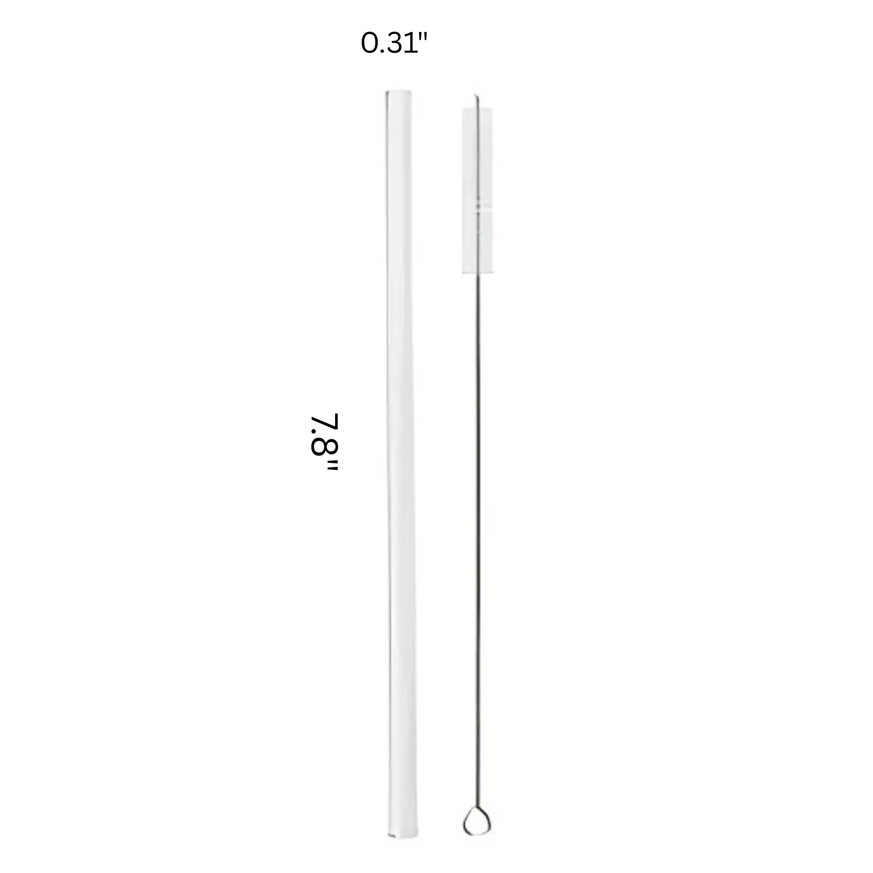 Kitcheniva Reusable Glass Straws with Cleaning Brush, 4 Pcs