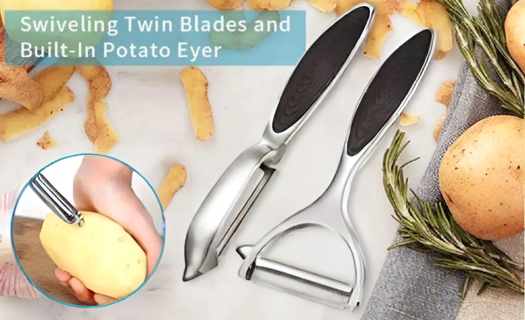 Kitcheniva Stainless Steel Vegetable & Fruit Peeler Set