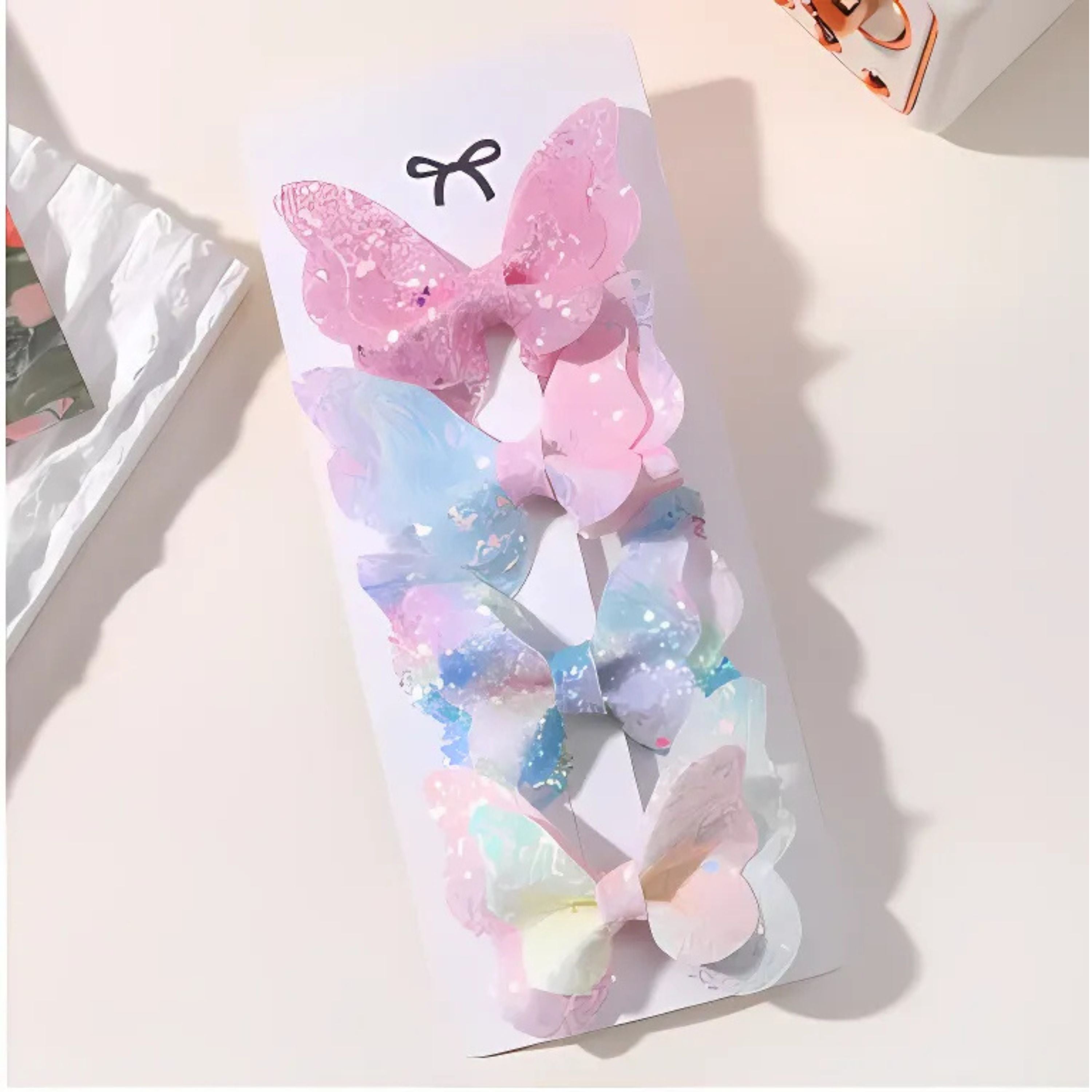 Kitcheniva Childrens Sequin Butterfly Hair Clips 4Pcs Multicolor