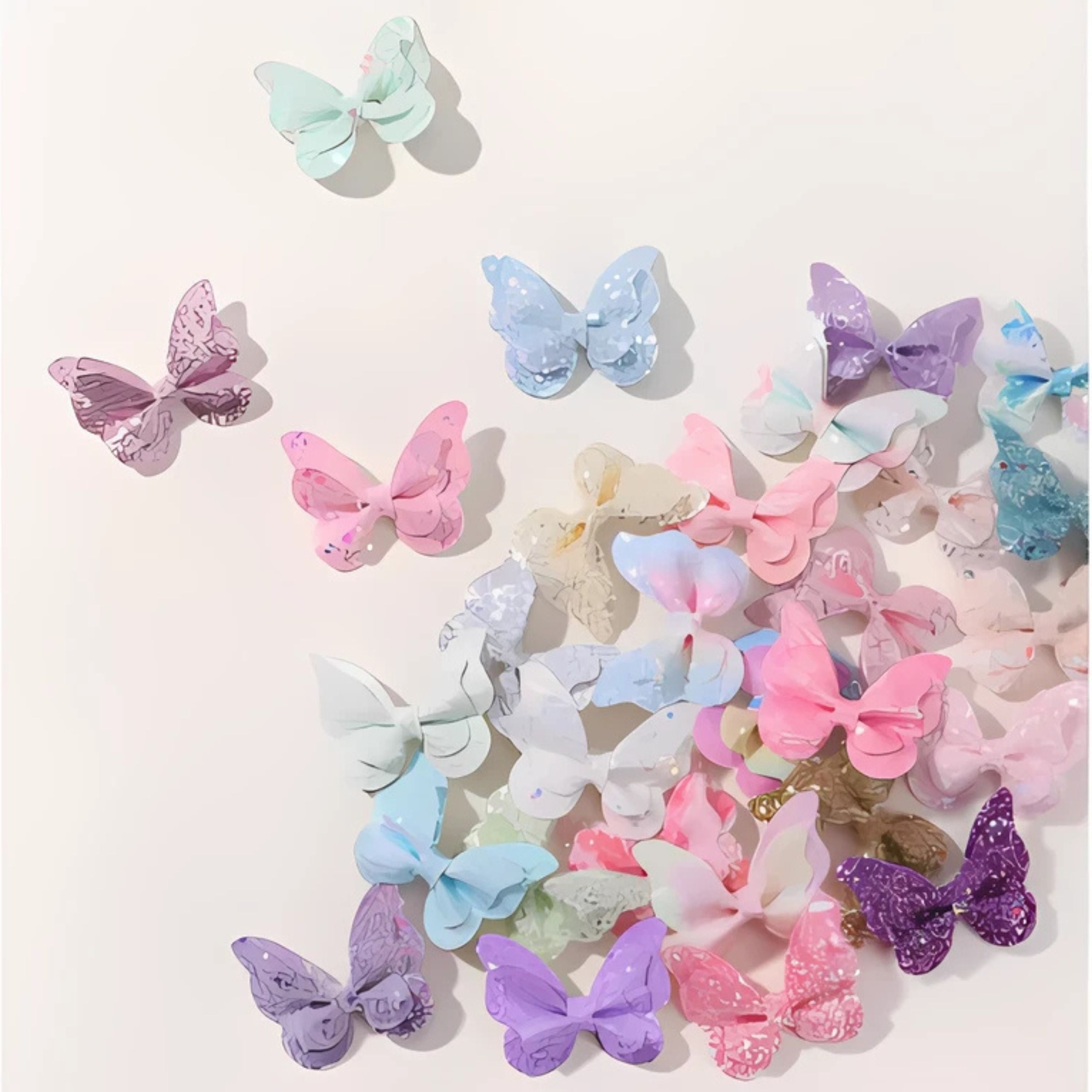 Kitcheniva Childrens Sequin Butterfly Hair Clips 4Pcs Multicolor