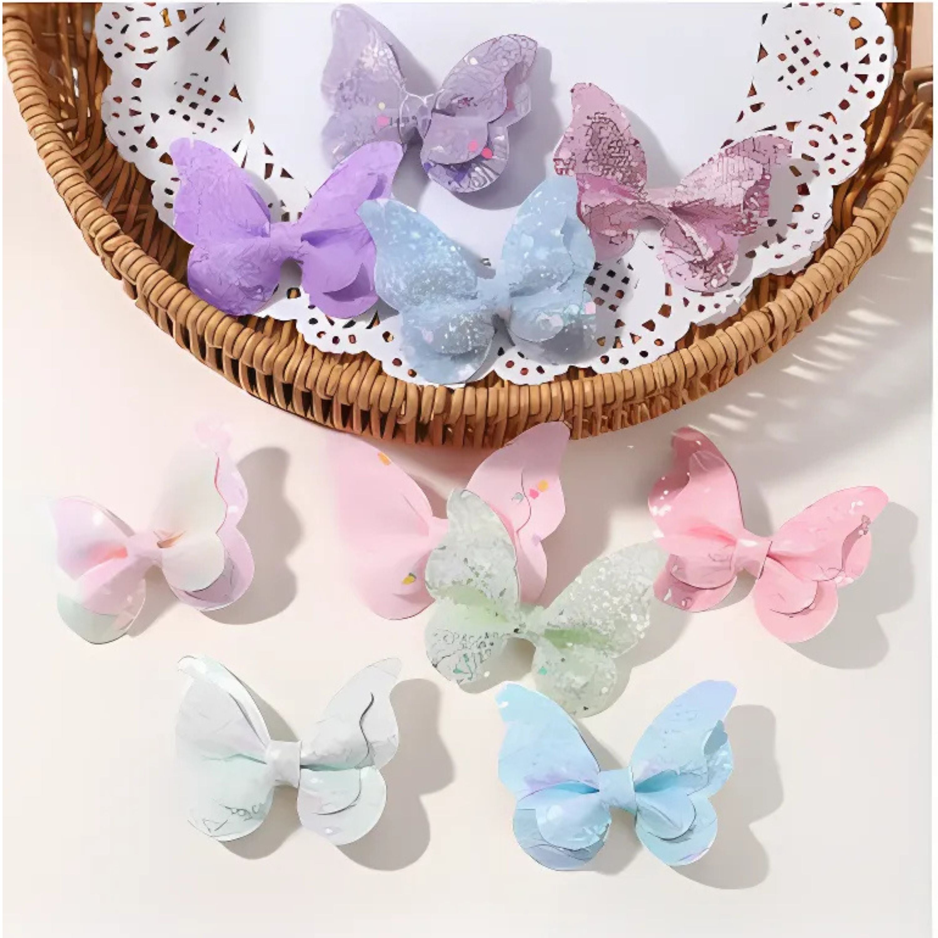 Kitcheniva Childrens Sequin Butterfly Hair Clips 4Pcs Multicolor