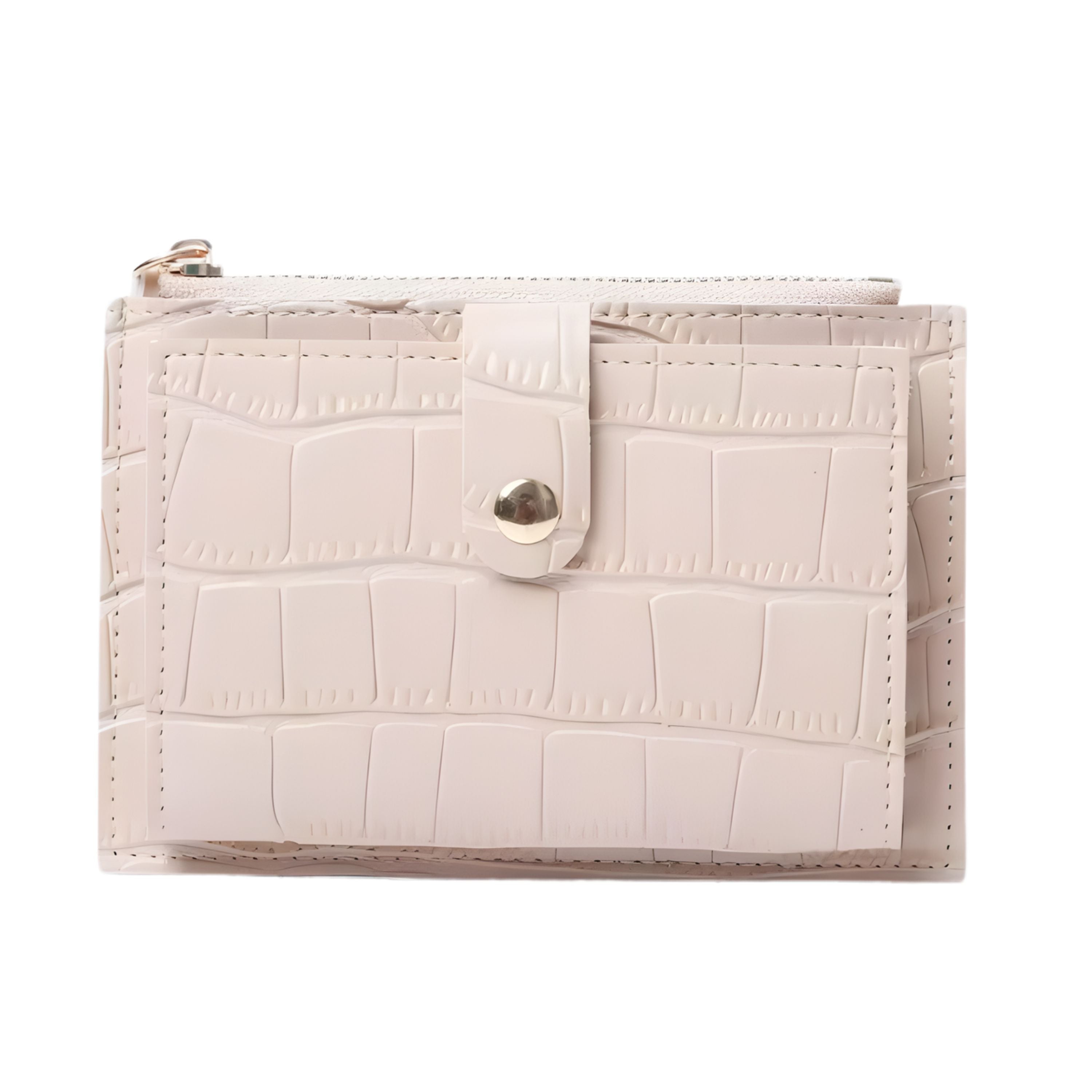 Kitcheniva Women's Ultra-Thin Lightweight Crocodile Print Wallet, Beige - Holds Cards, Coins & Cash