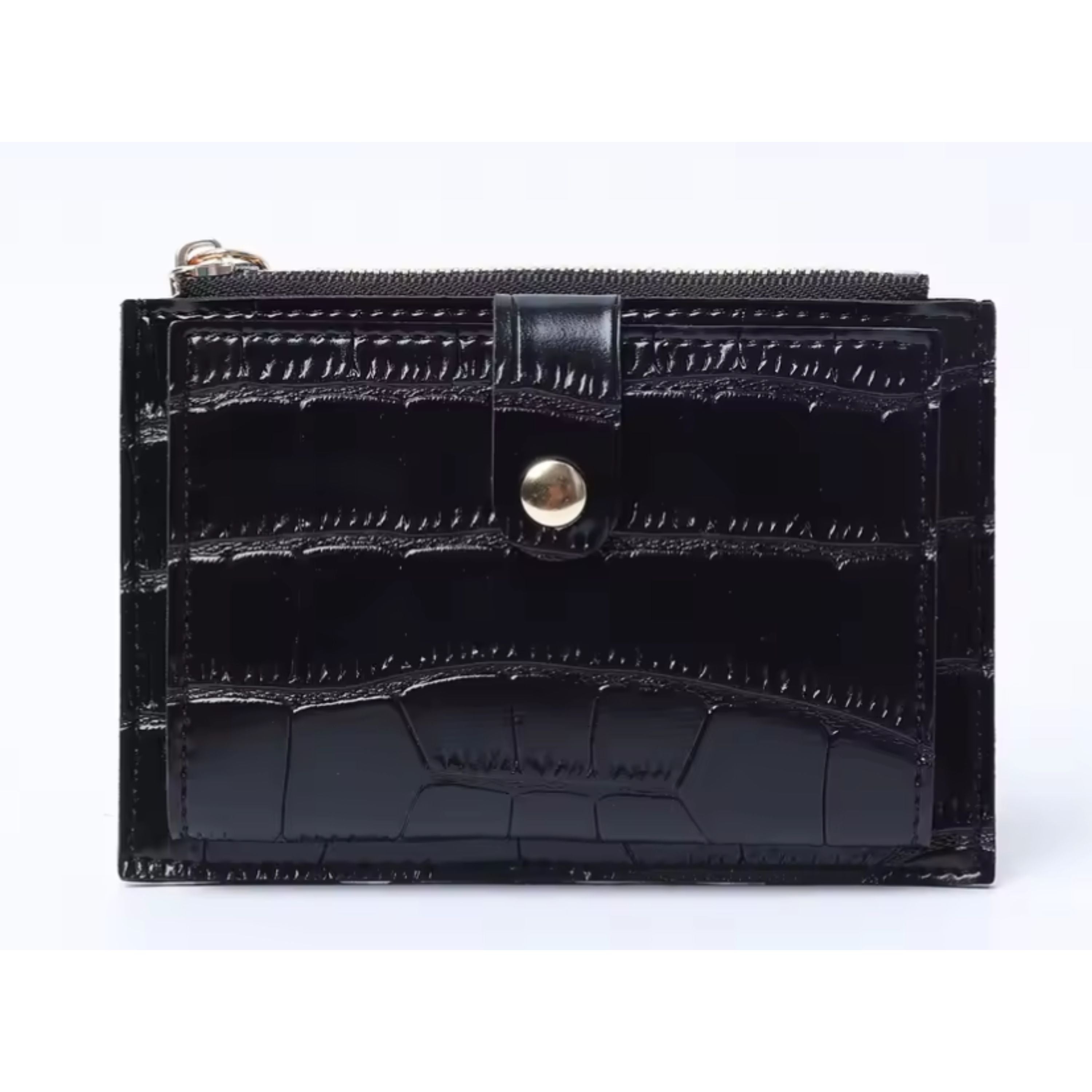 Kitcheniva Women's Ultra-Thin Lightweight Crocodile Print Wallet, Black - Holds Cards, Coins & Cash