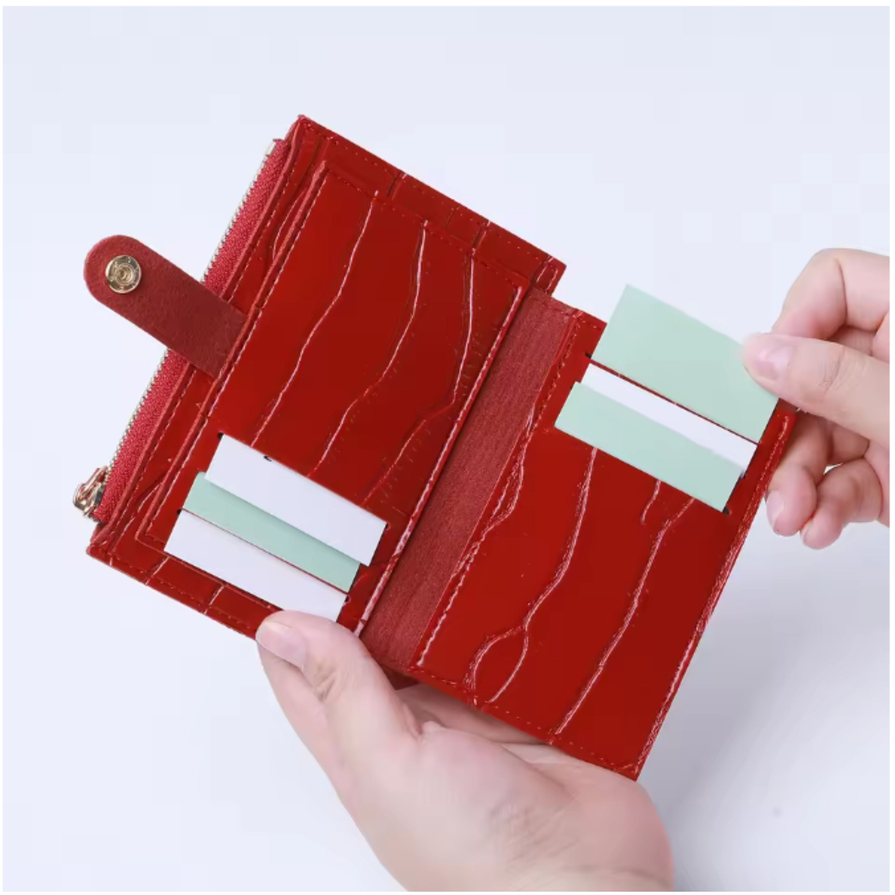 Kitcheniva Women's Ultra-Thin Lightweight Crocodile Print Wallet, Brown - Holds Cards, Coins & Cash